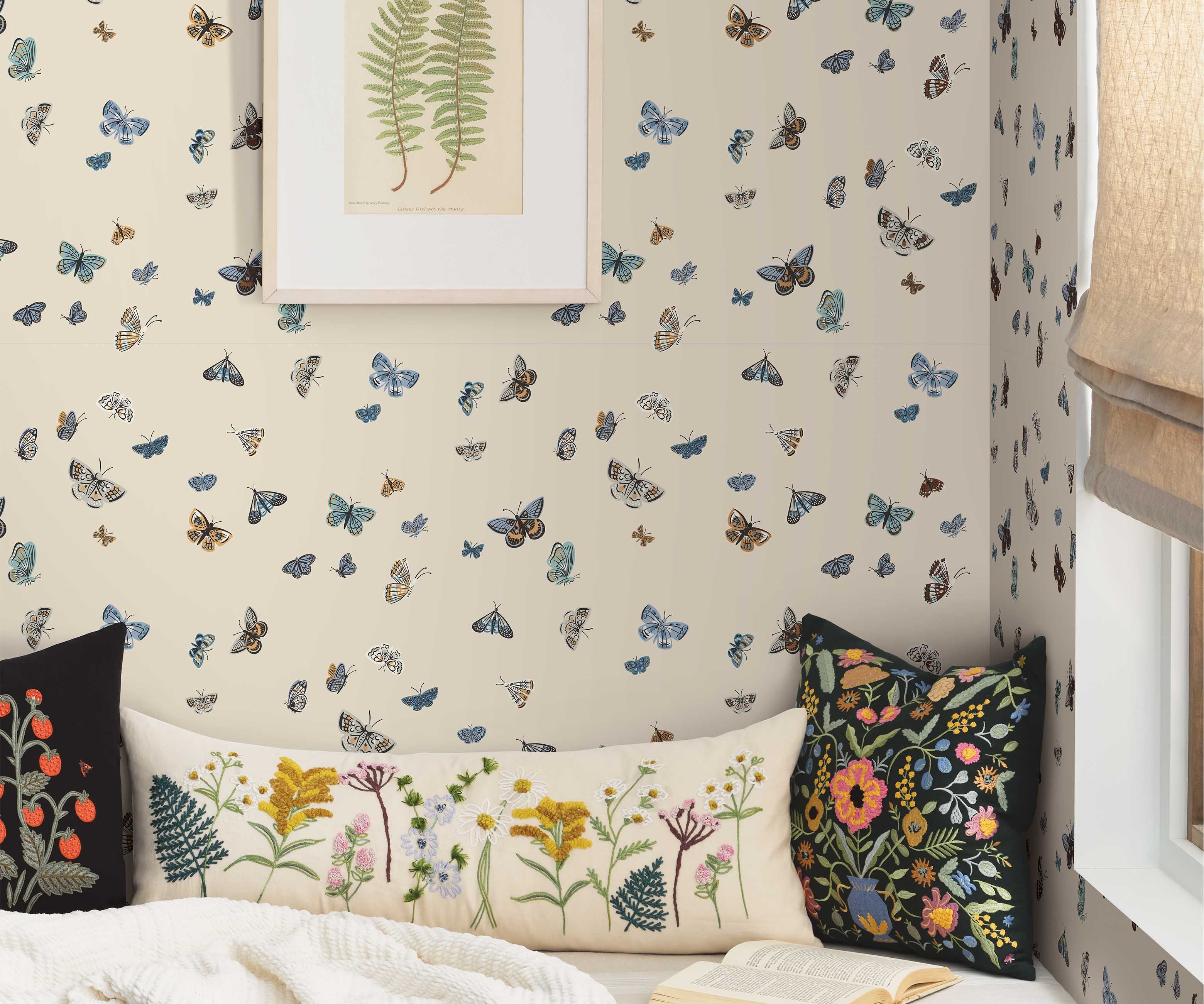 Butterfly House Wallpaper - Linen