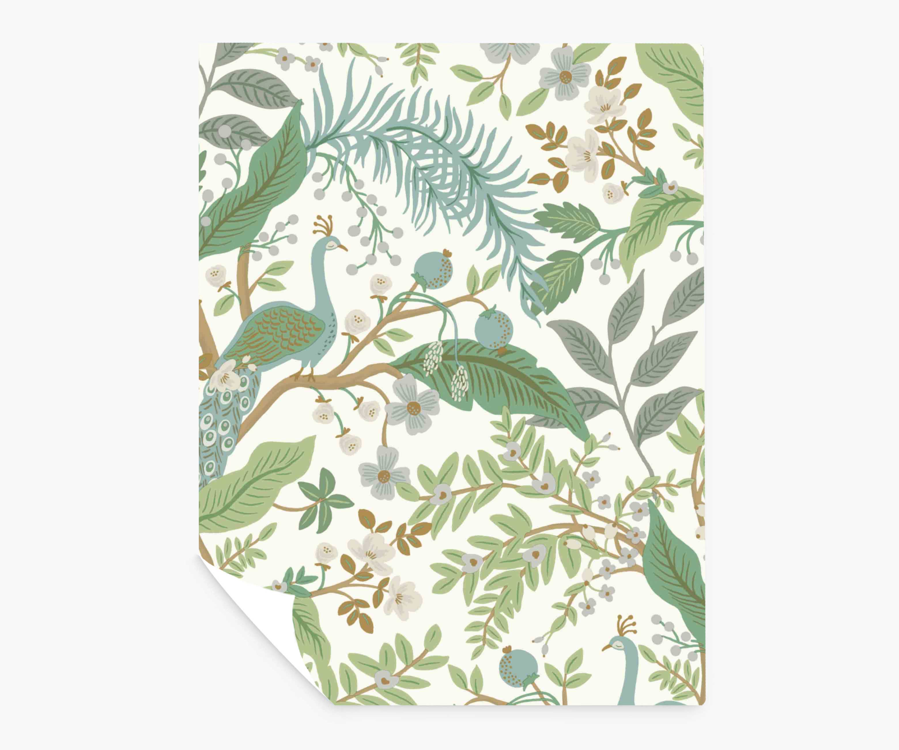 Peacock Garden Peel & Stick Wallpaper Sample - White