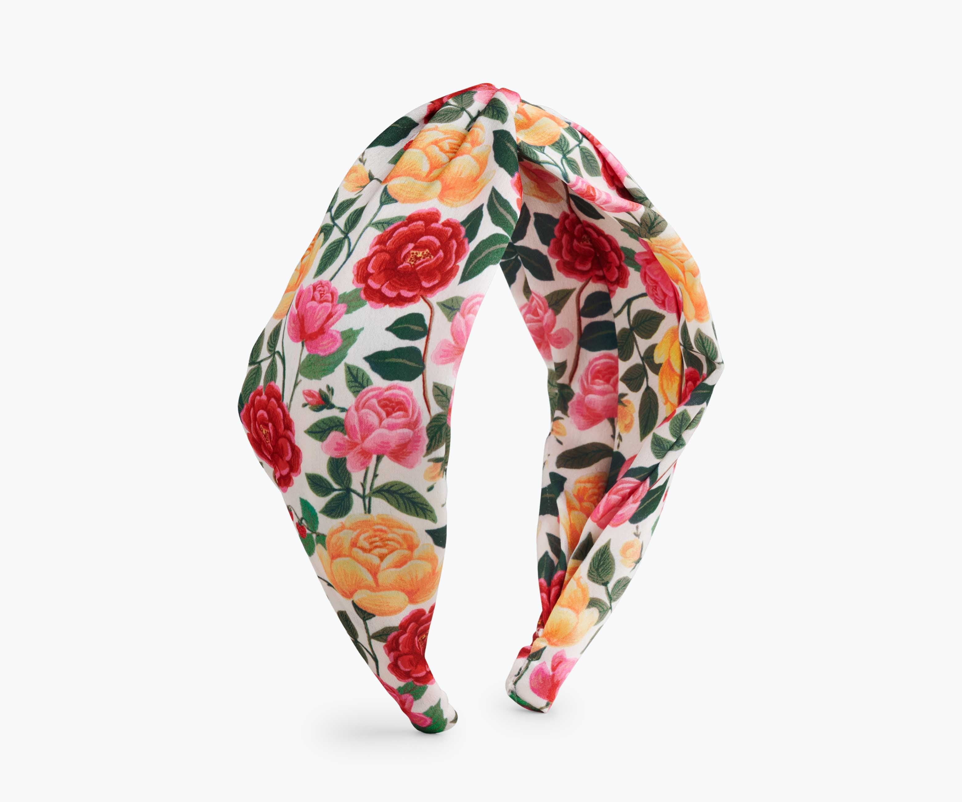 Silky Twisted Headband - Roses