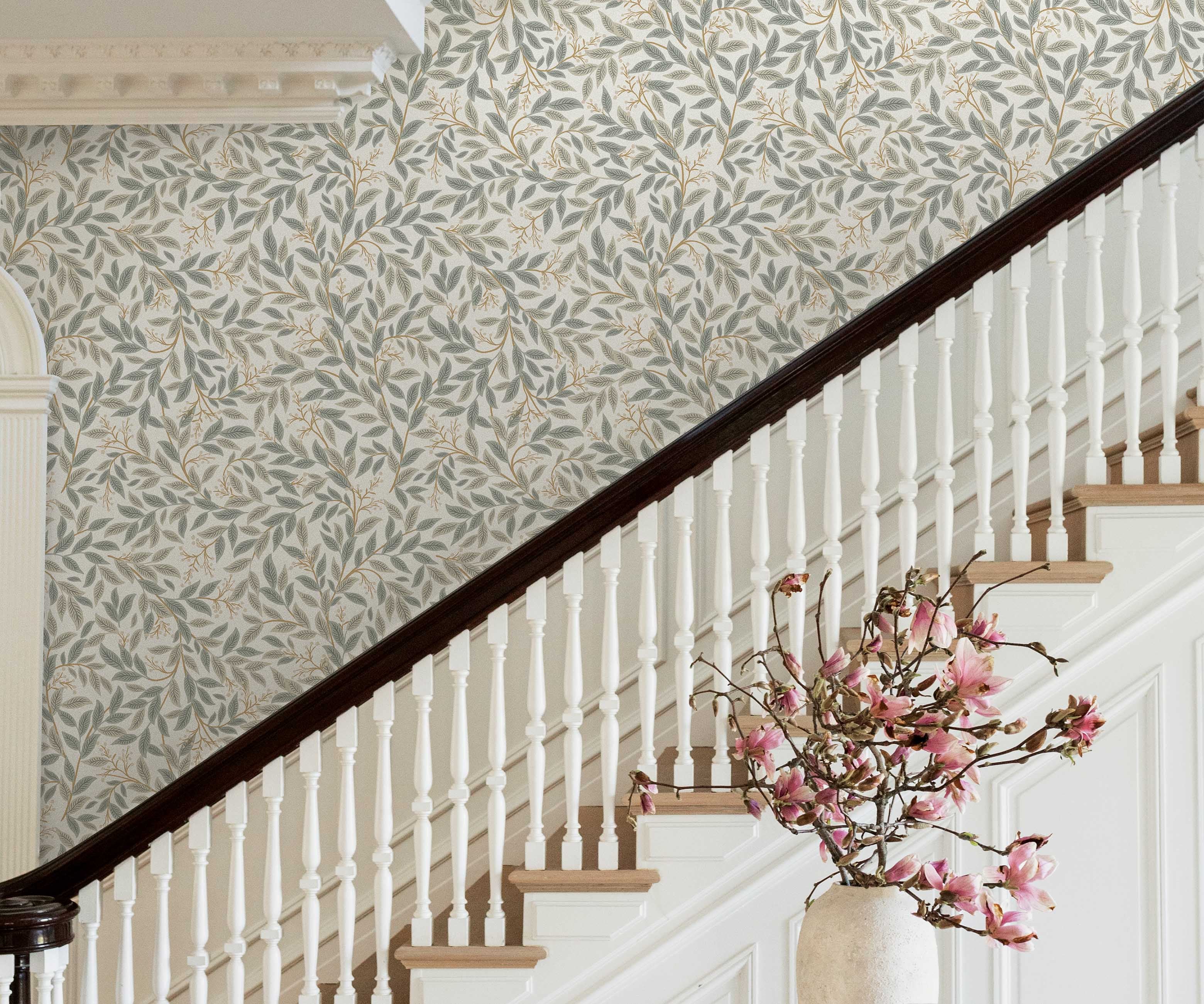 Willowberry Wallpaper Sample - Linen & White