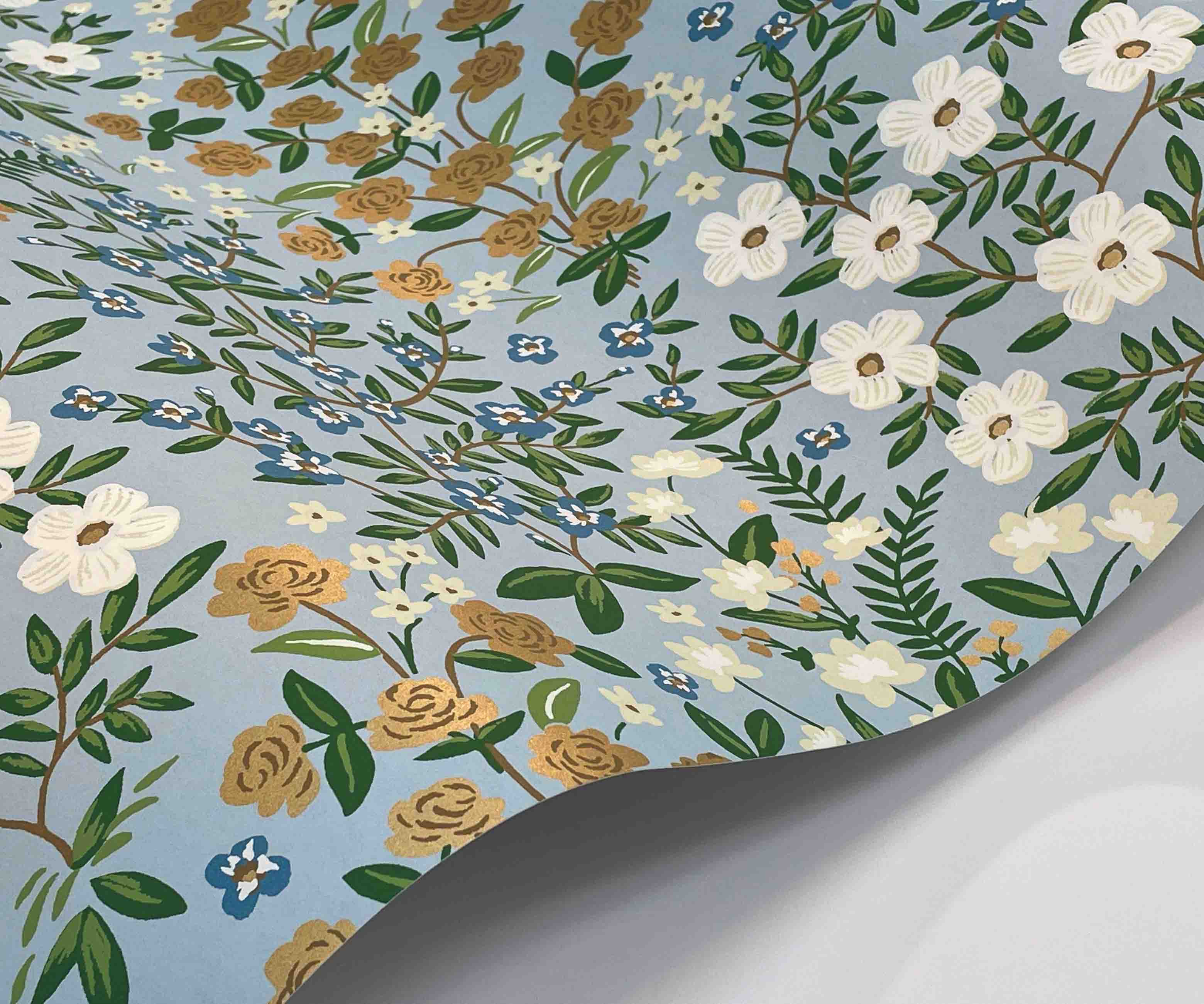 Wildwood Garden Wallpaper Sample - Blue