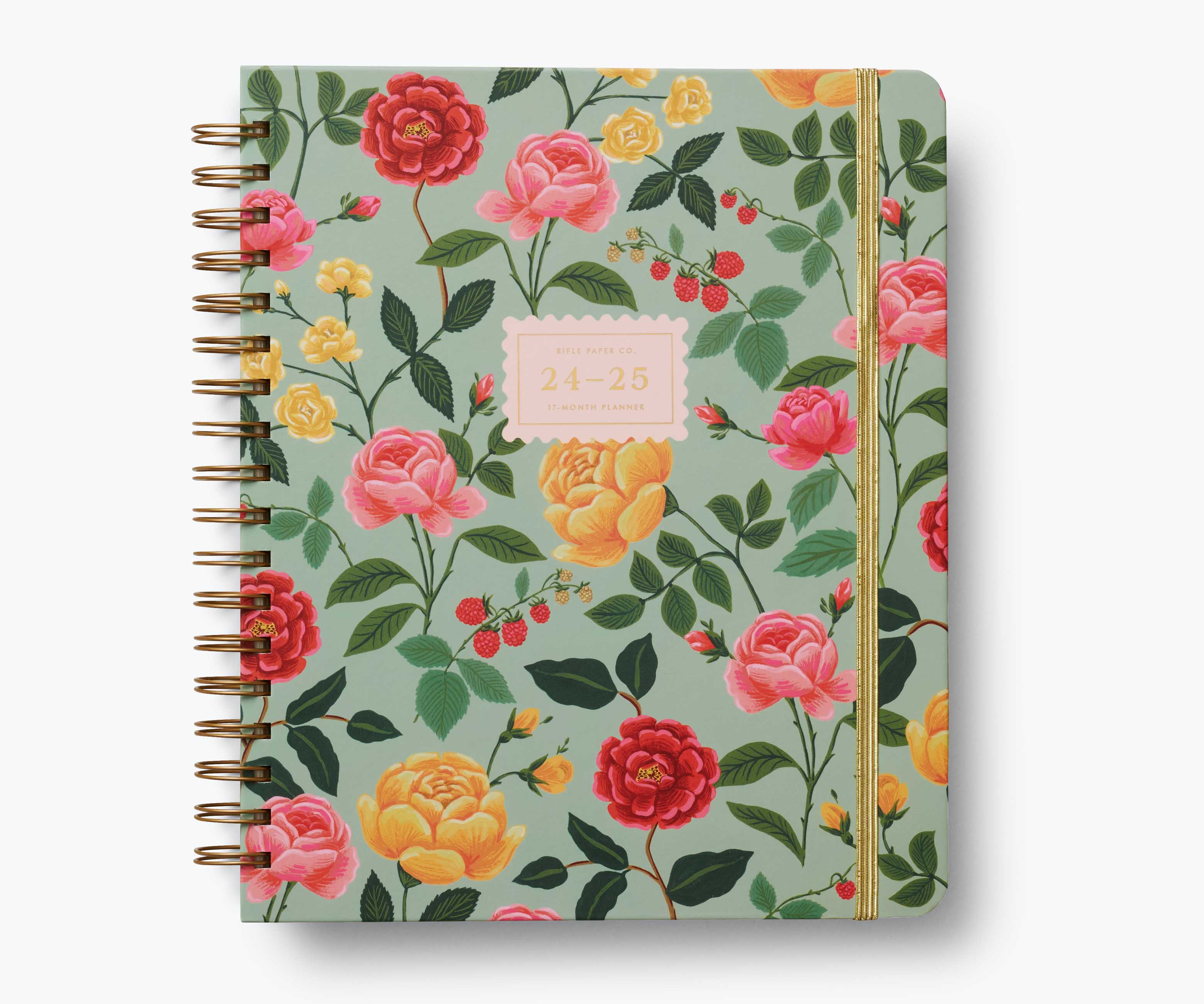 2024-2025 17-Month Academic Hardcover Spiral Planner - Roses