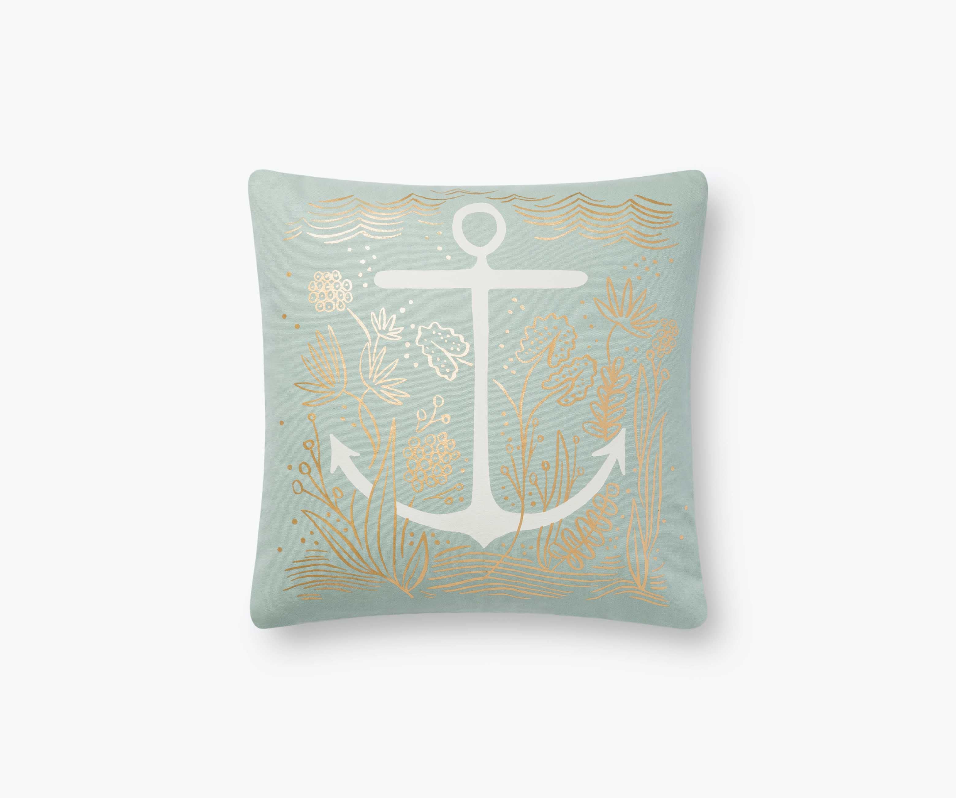 Anchor Printed Pillow - Mint