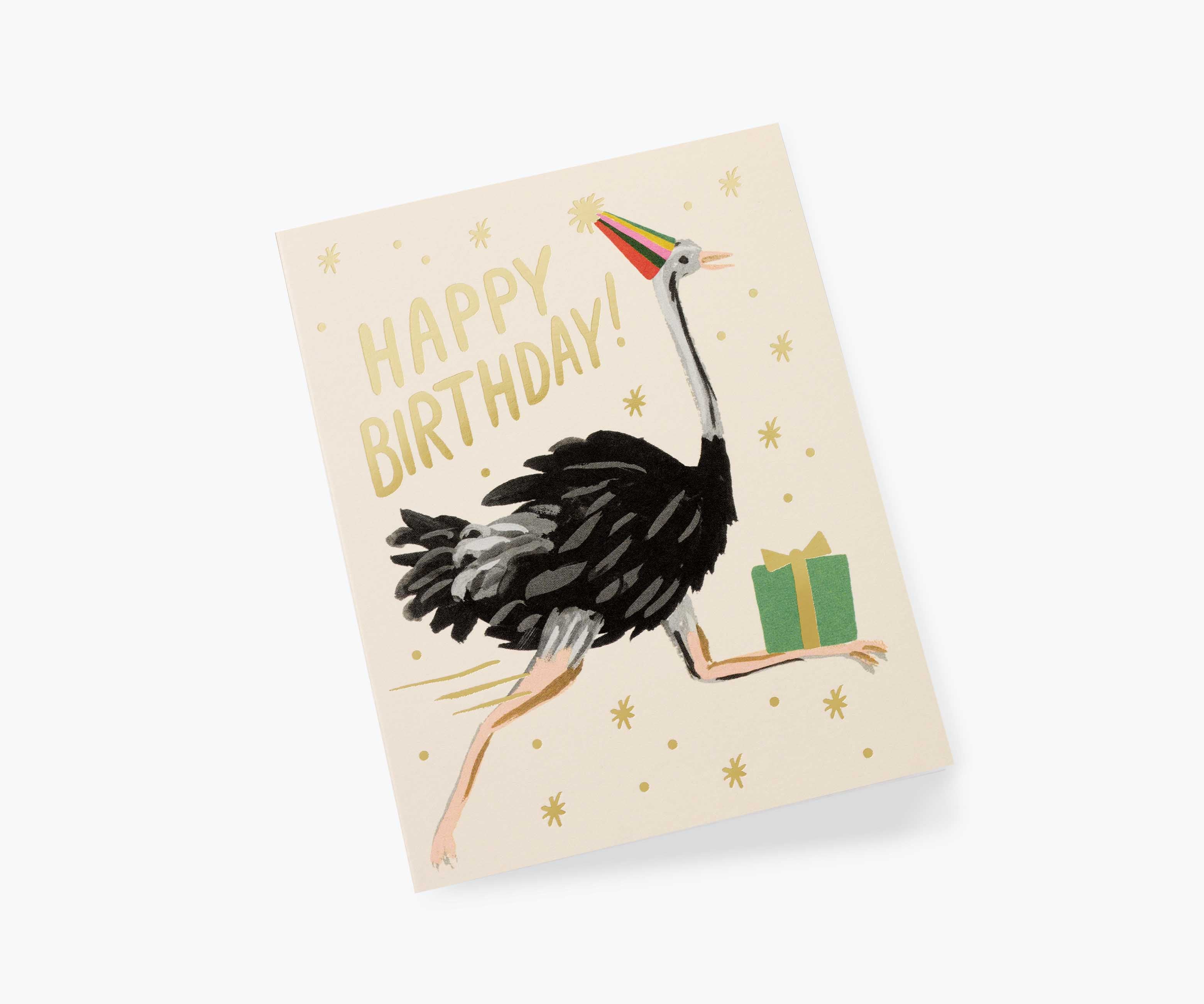 Ostrich Birthday Greeting Card