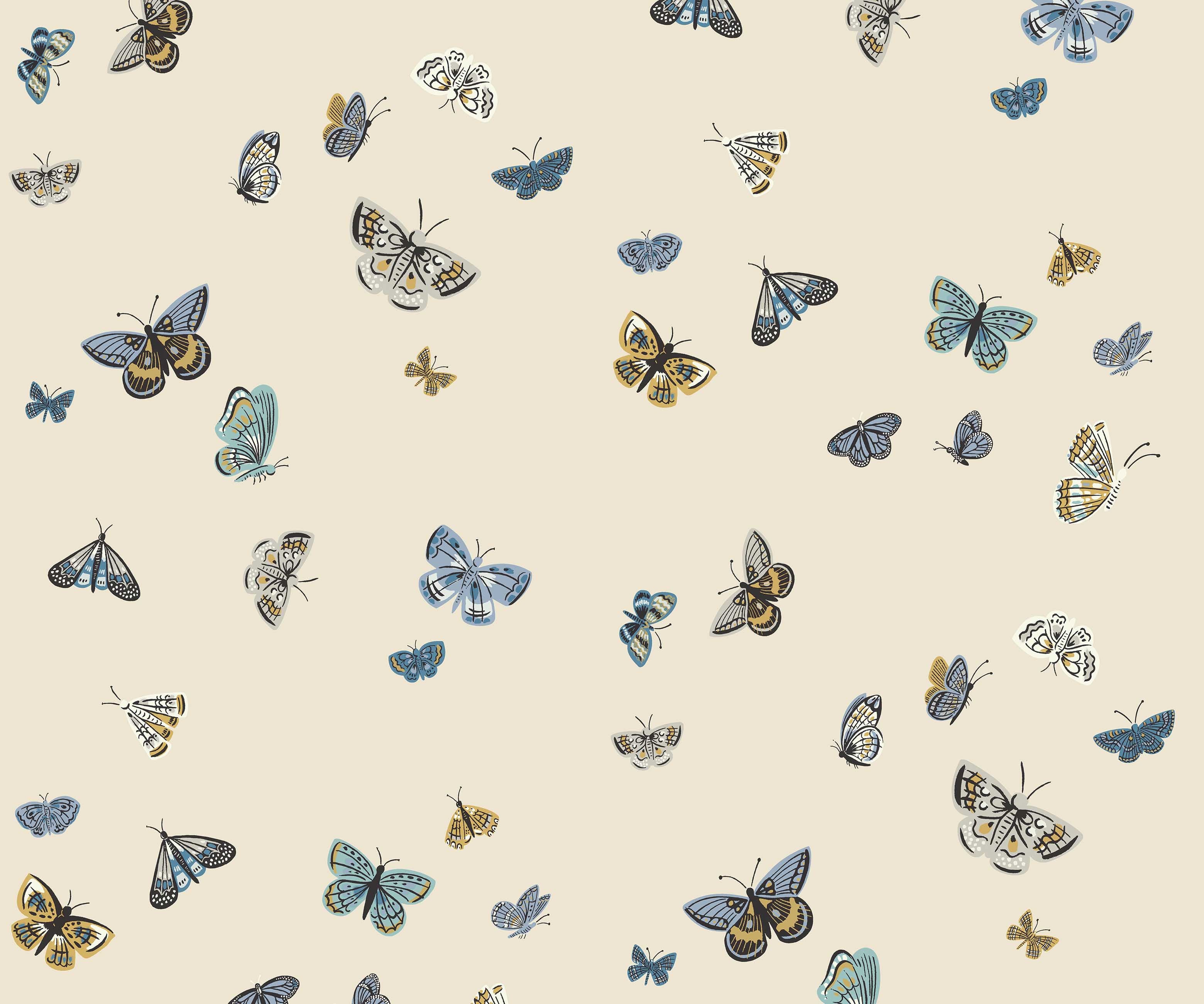 Butterfly House Wallpaper - Linen