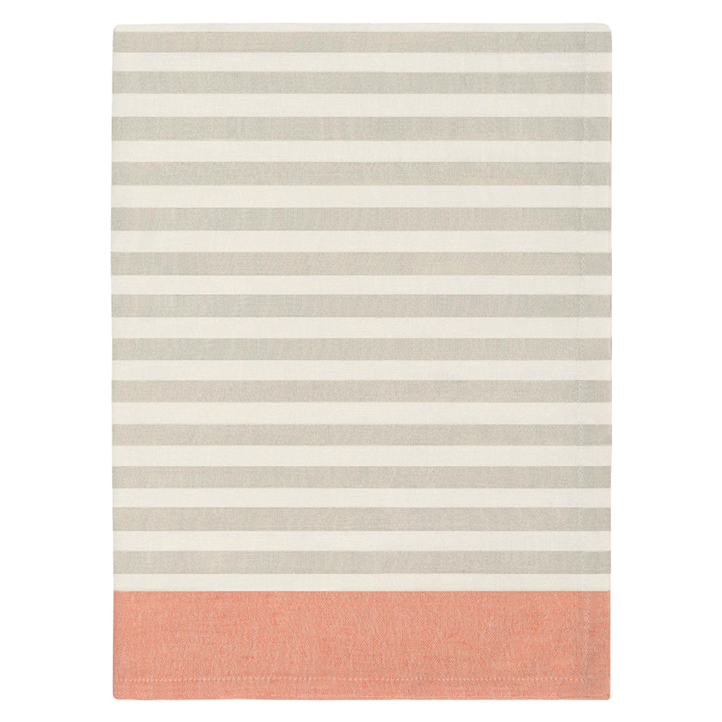 Border Stripe Beige and Orange Tea Towel