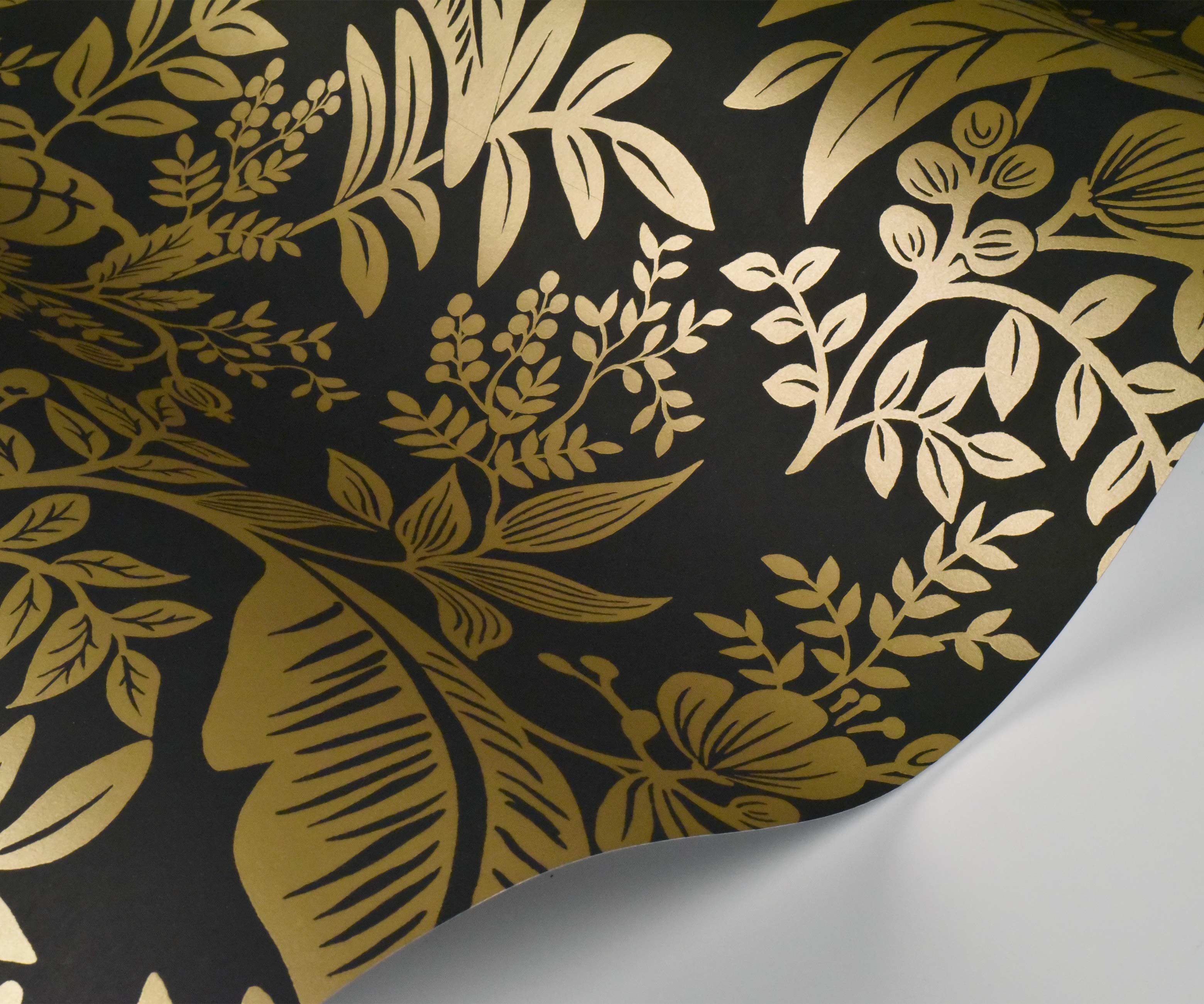 Canopy Wallpaper - Metallic Gold & Black