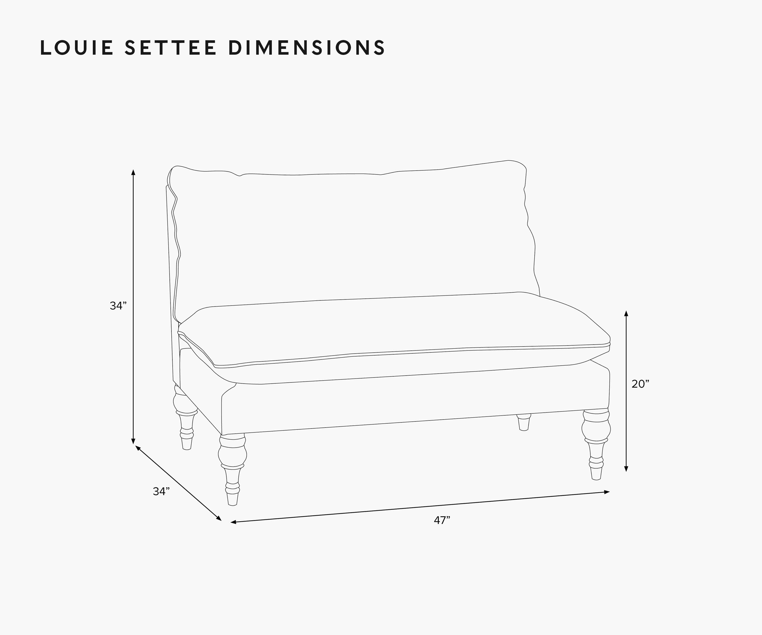 Louie Settee - Primrose