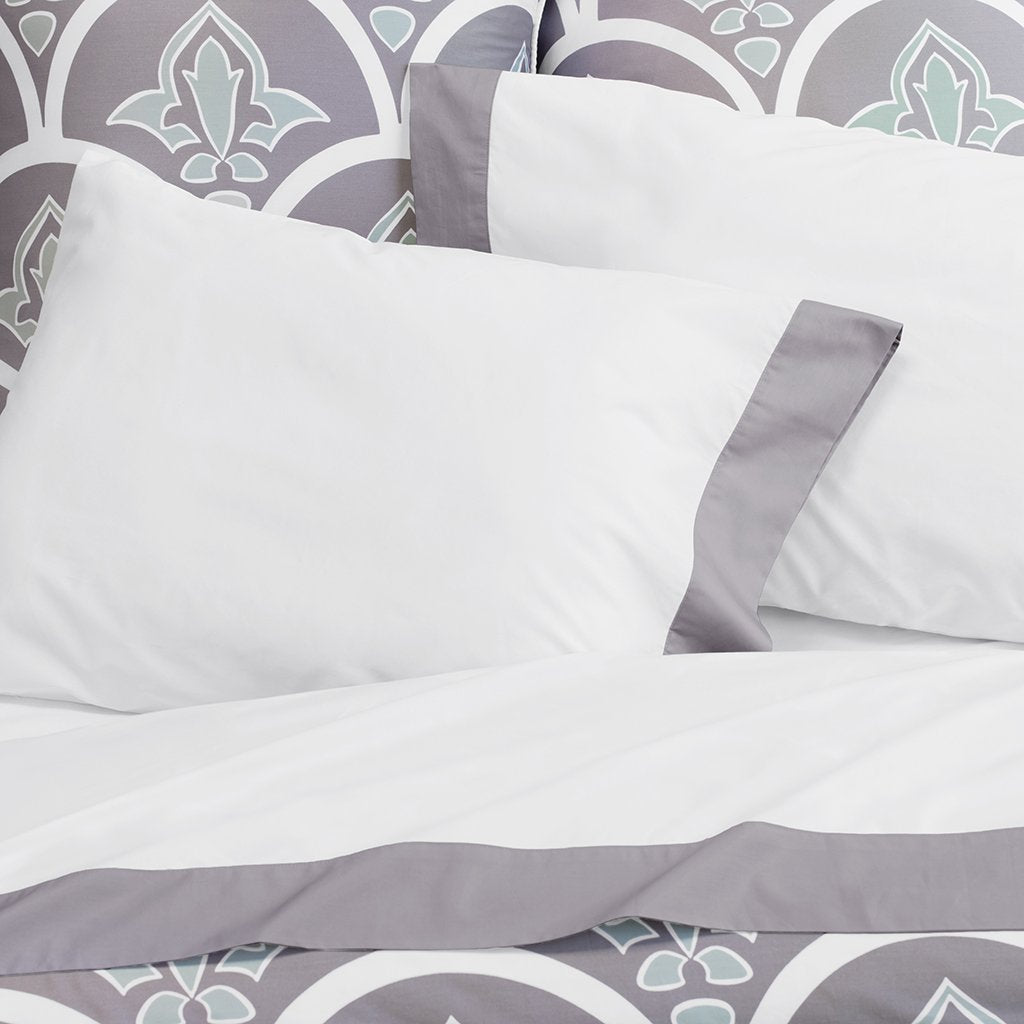 English Grey Border Flat Sheet