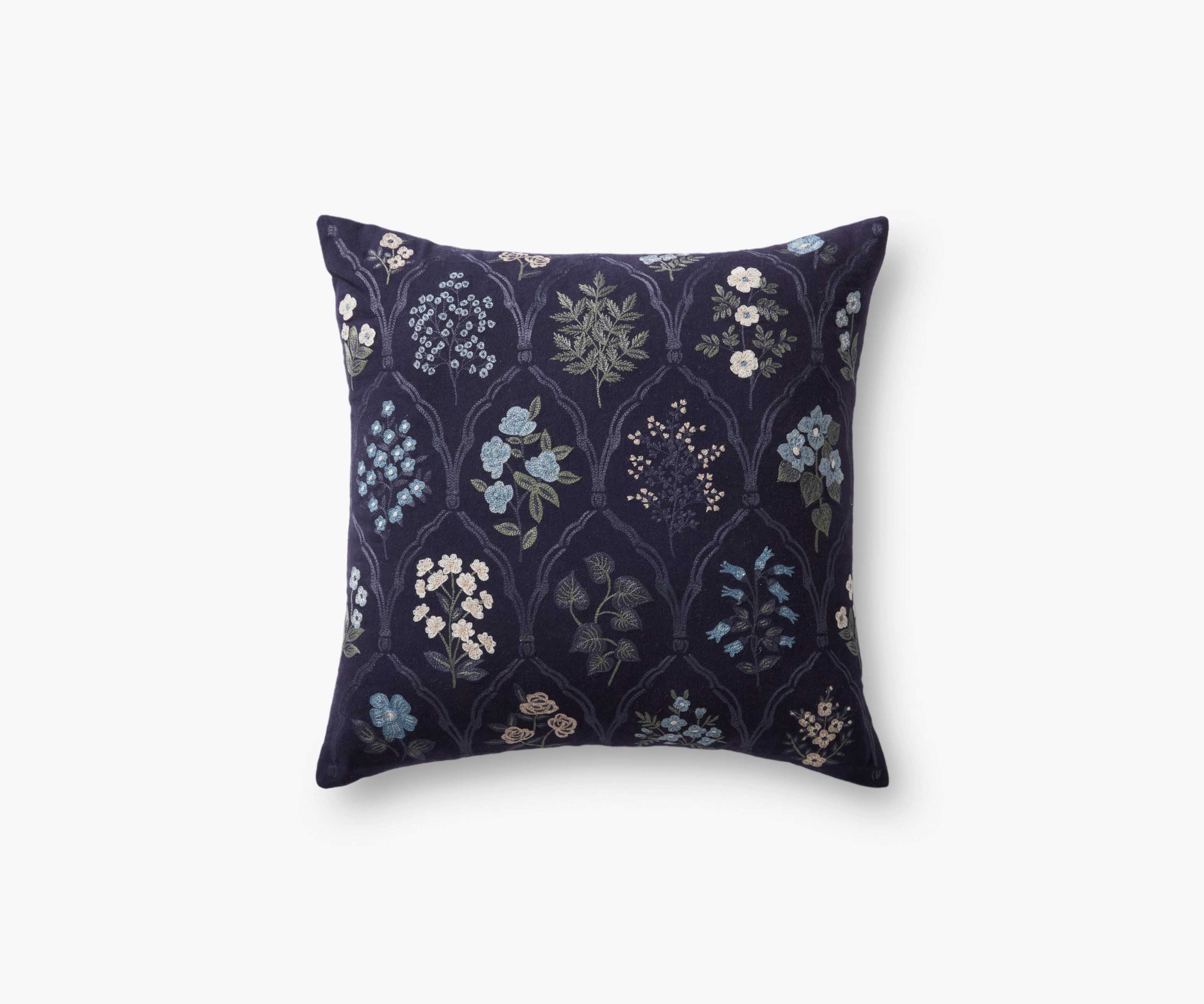 Hawthorne Embroidered Pillow - Navy