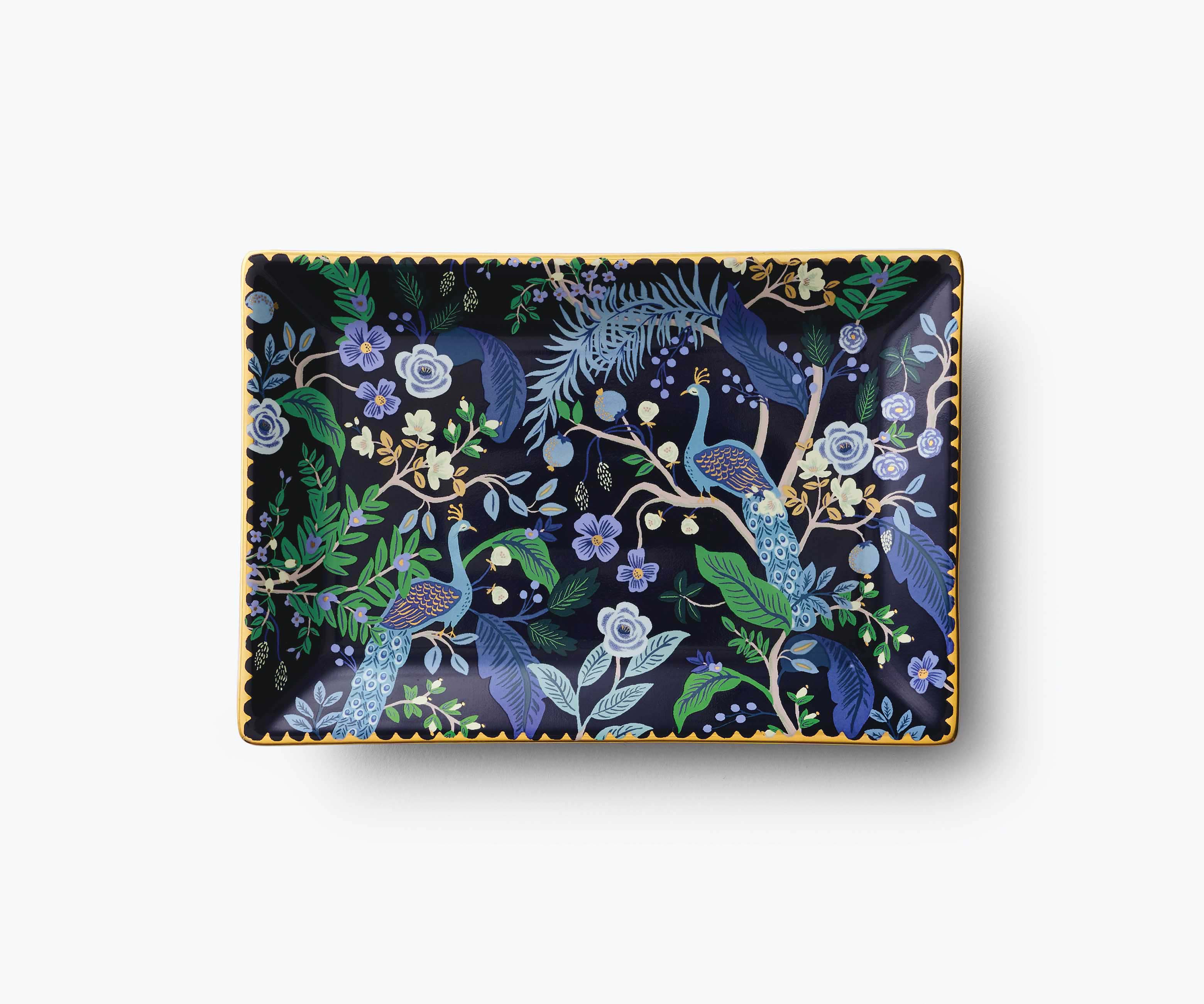 Porcelain Catchall Tray - Peacock