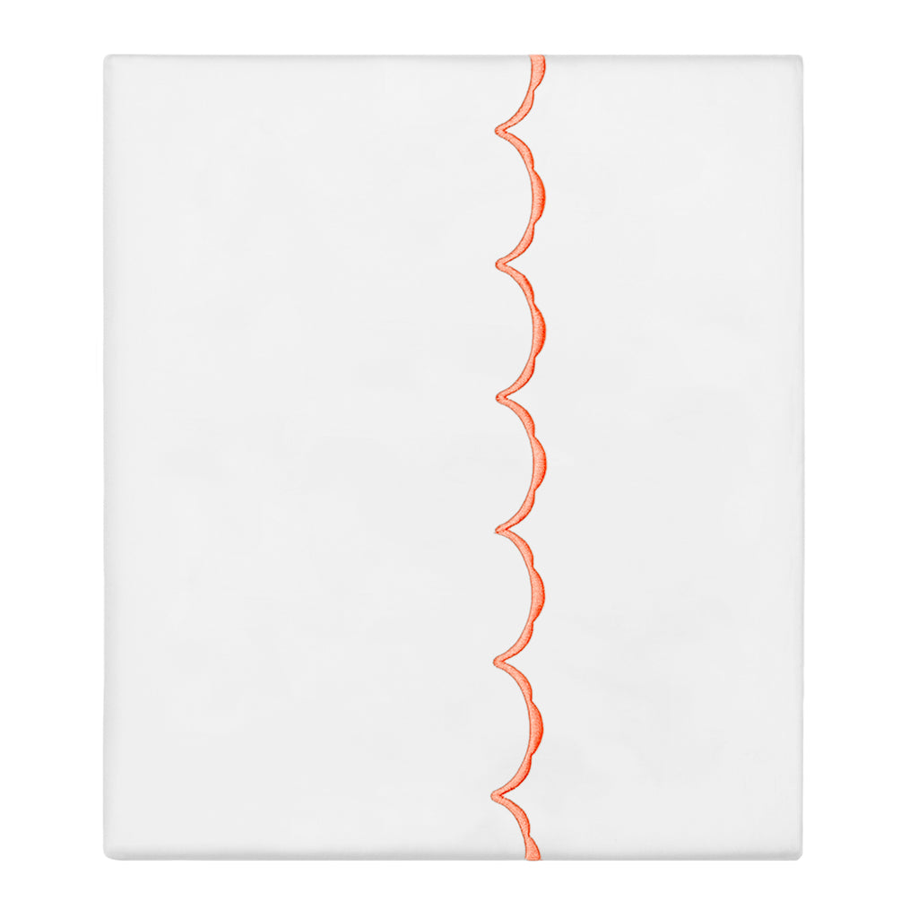 Apricot Wavelet Embroidered Flat Sheet