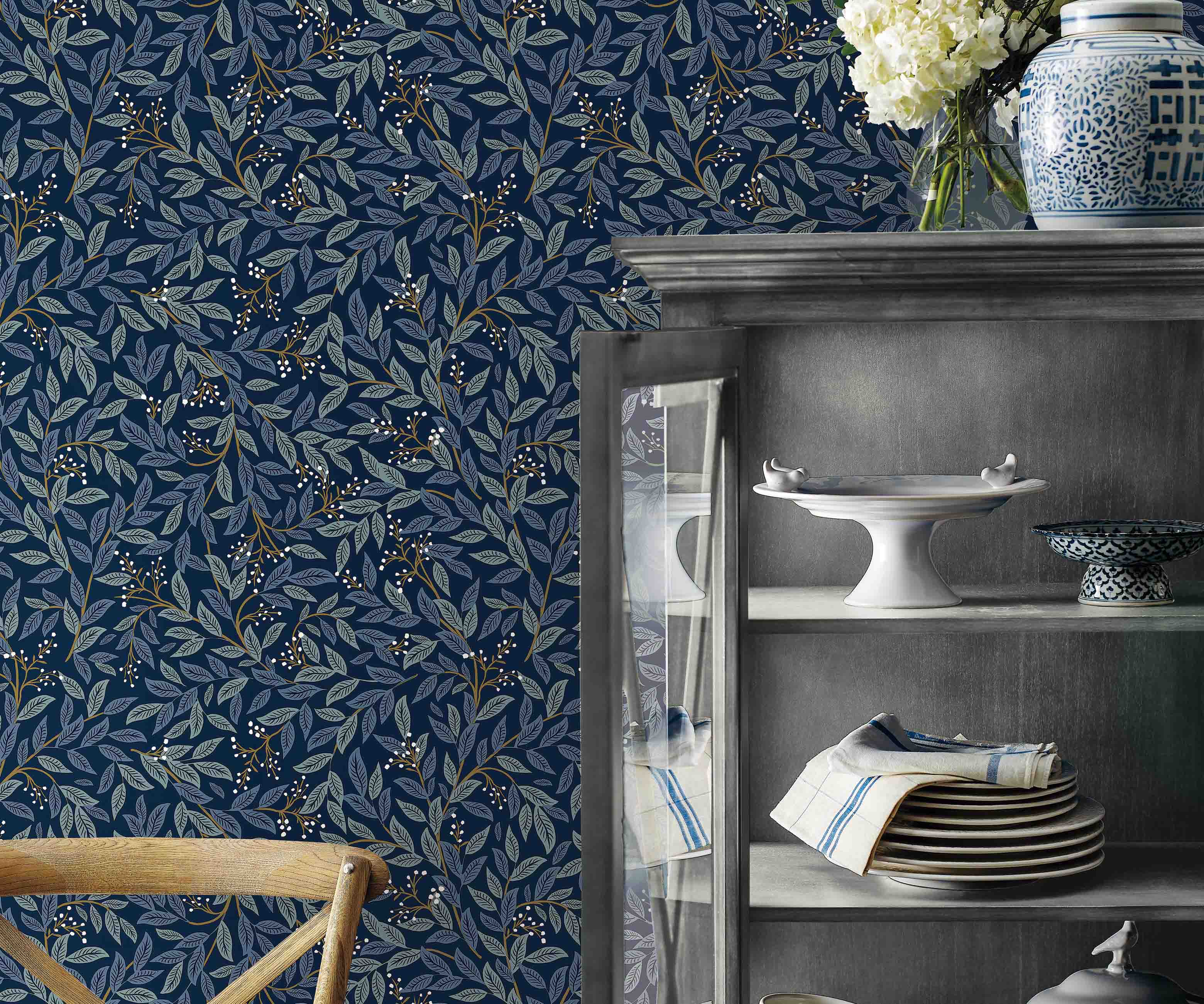 Willowberry Peel & Stick Wallpaper Sample - Navy