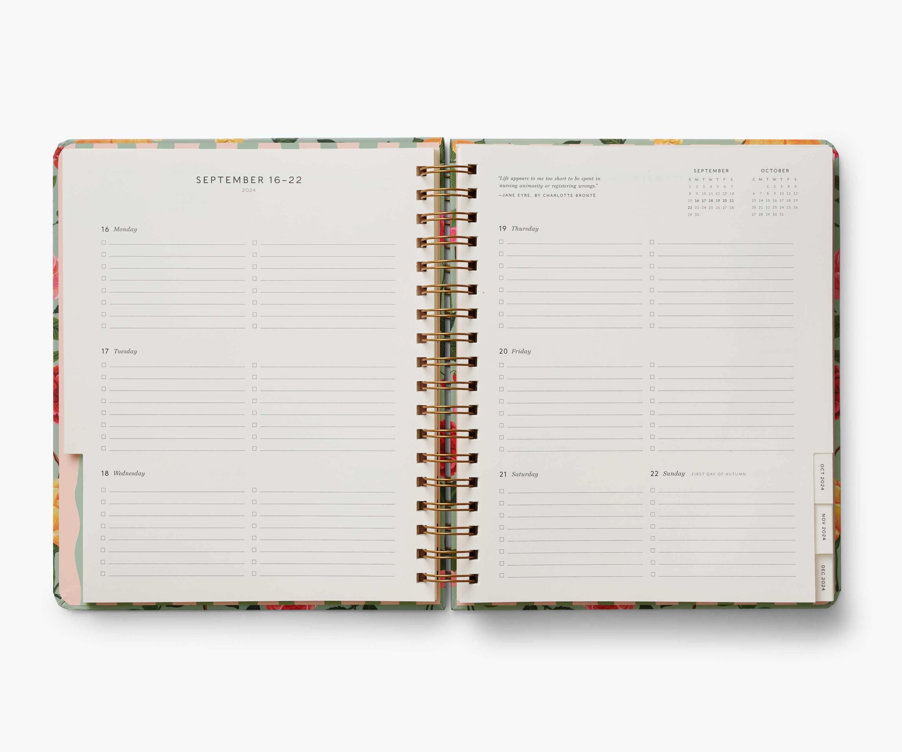 2024-2025 17-Month Academic Hardcover Spiral Planner - Roses