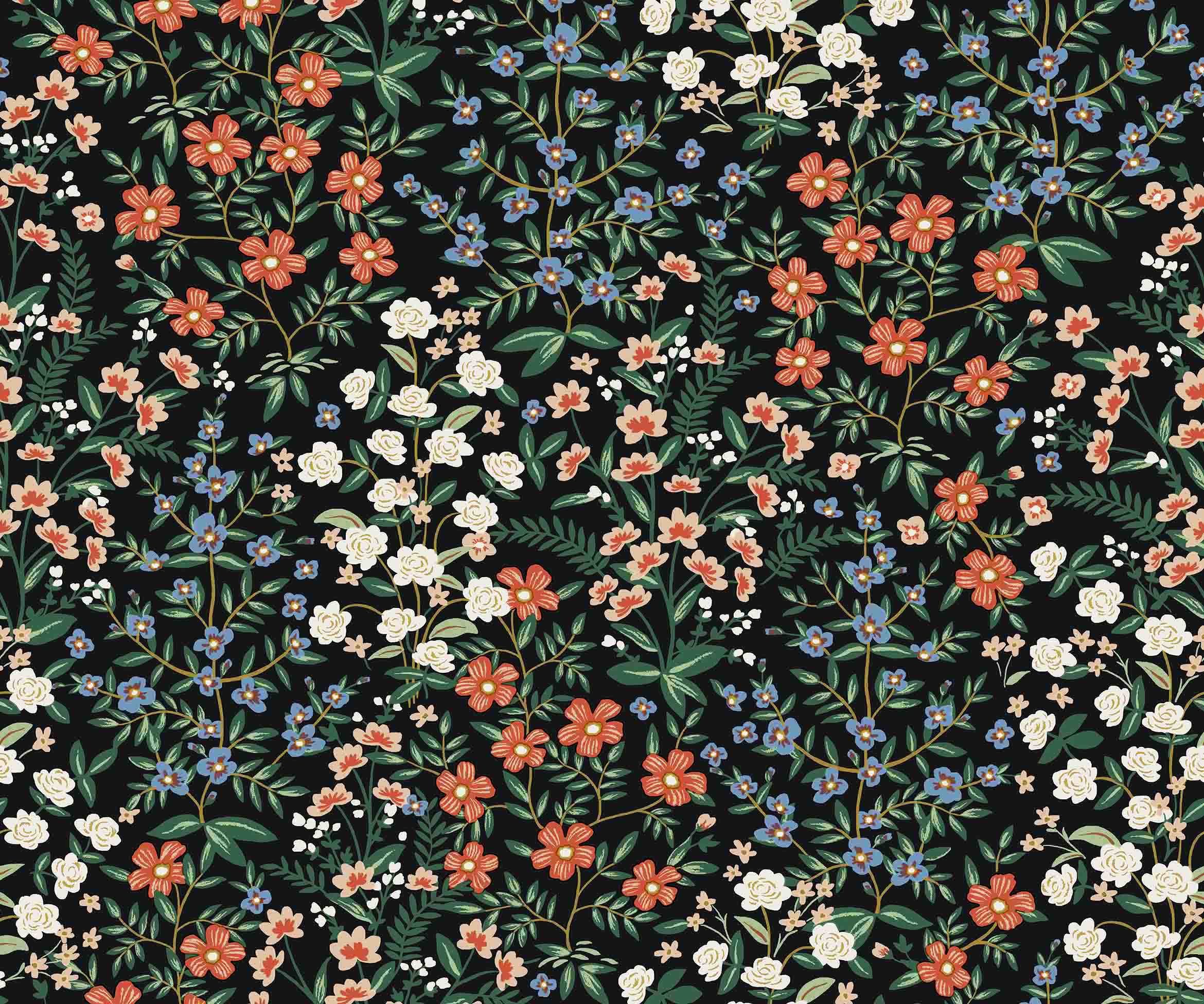 Wildwood Garden Wallpaper - Black