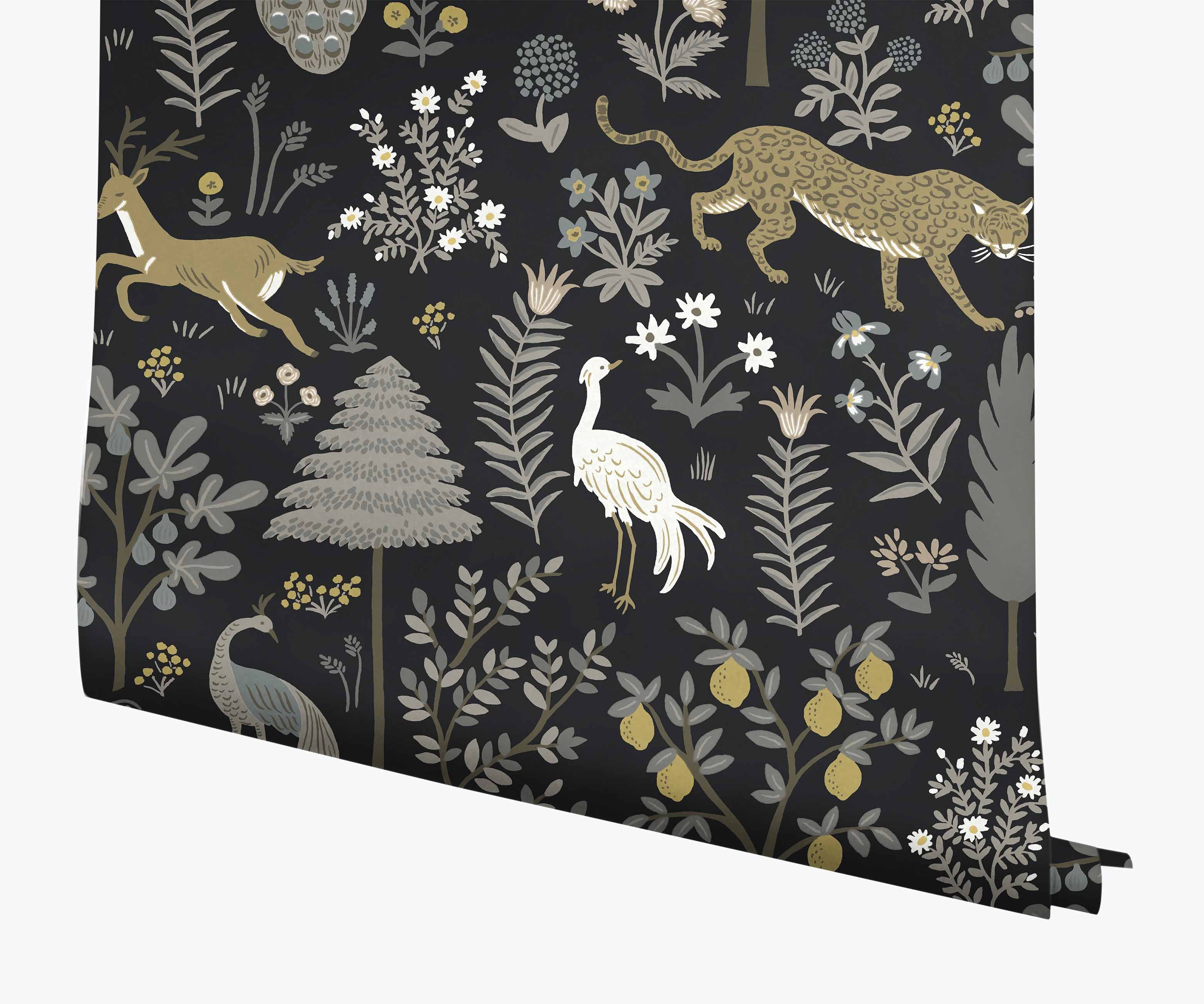 Menagerie Wallpaper - Black