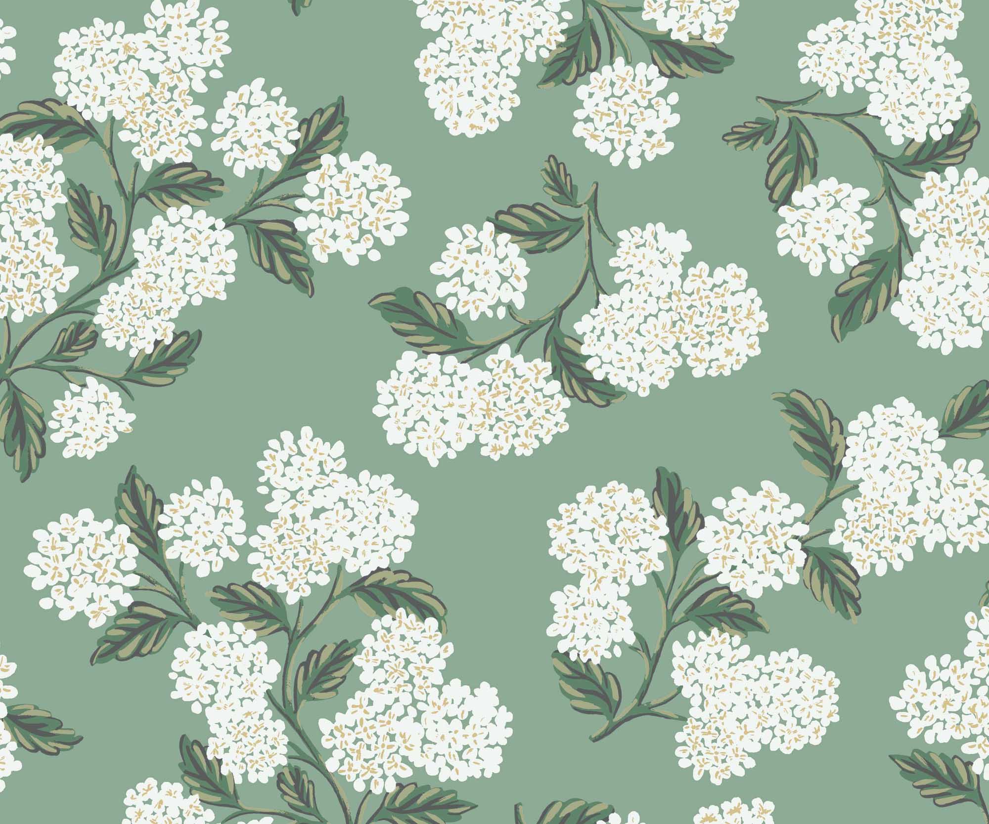 Hydrangea Wallpaper - Jade