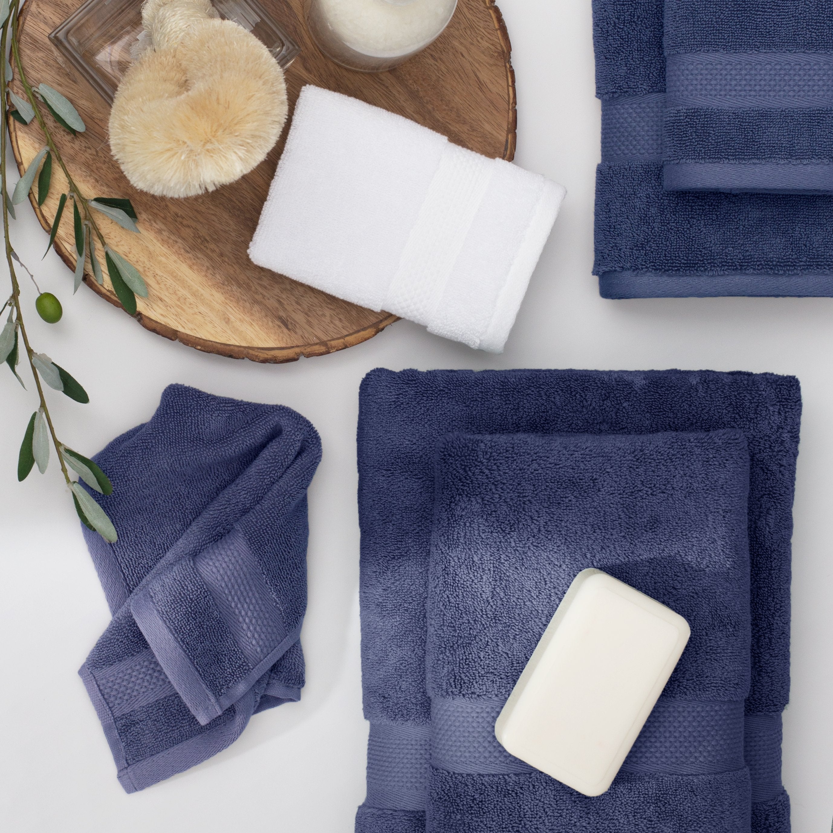 Classic Navy Towel Spa Bundle (2 Wash + 2 Hand + 4 Bath Towels)