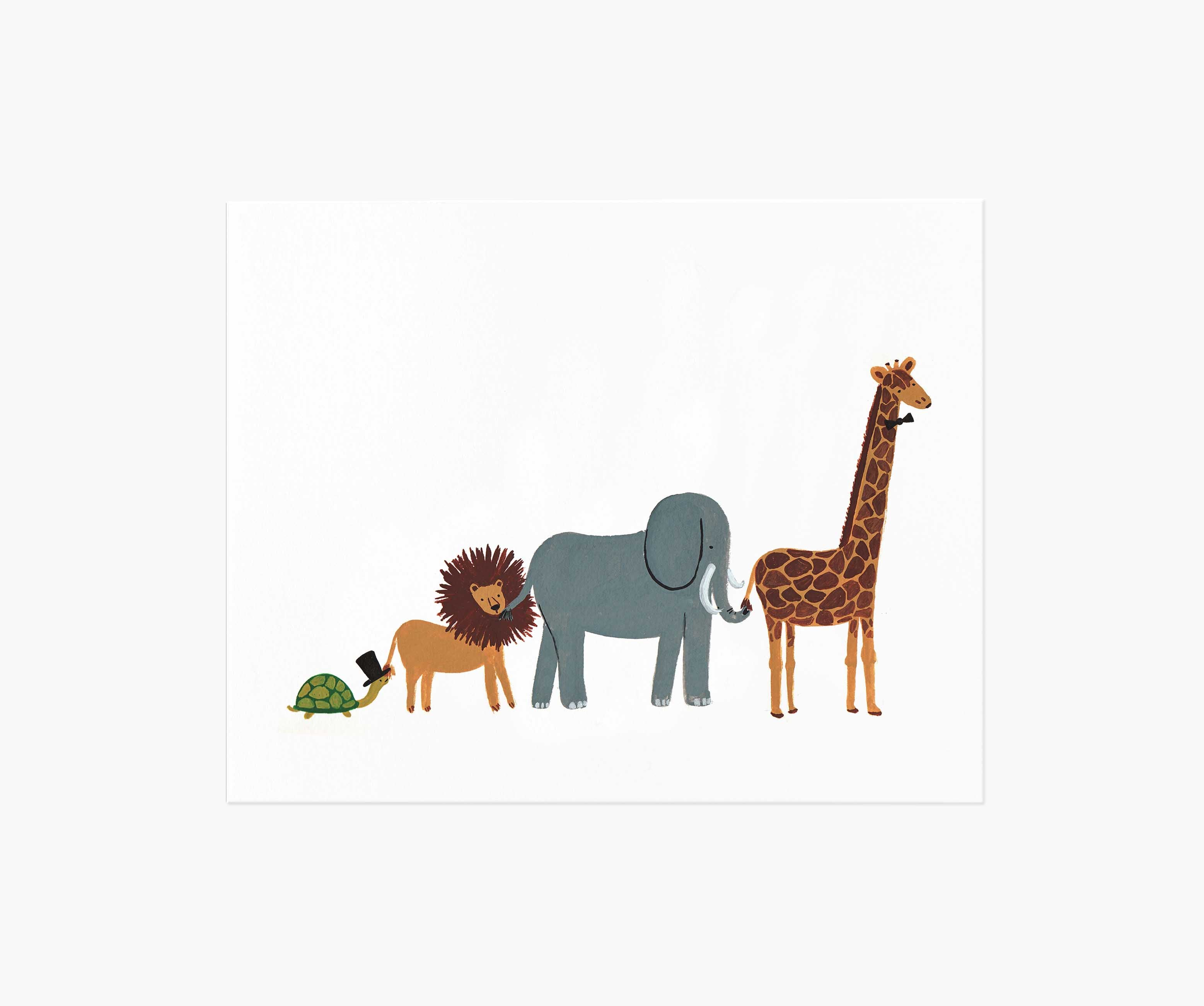 Animal Party Parade Art Print