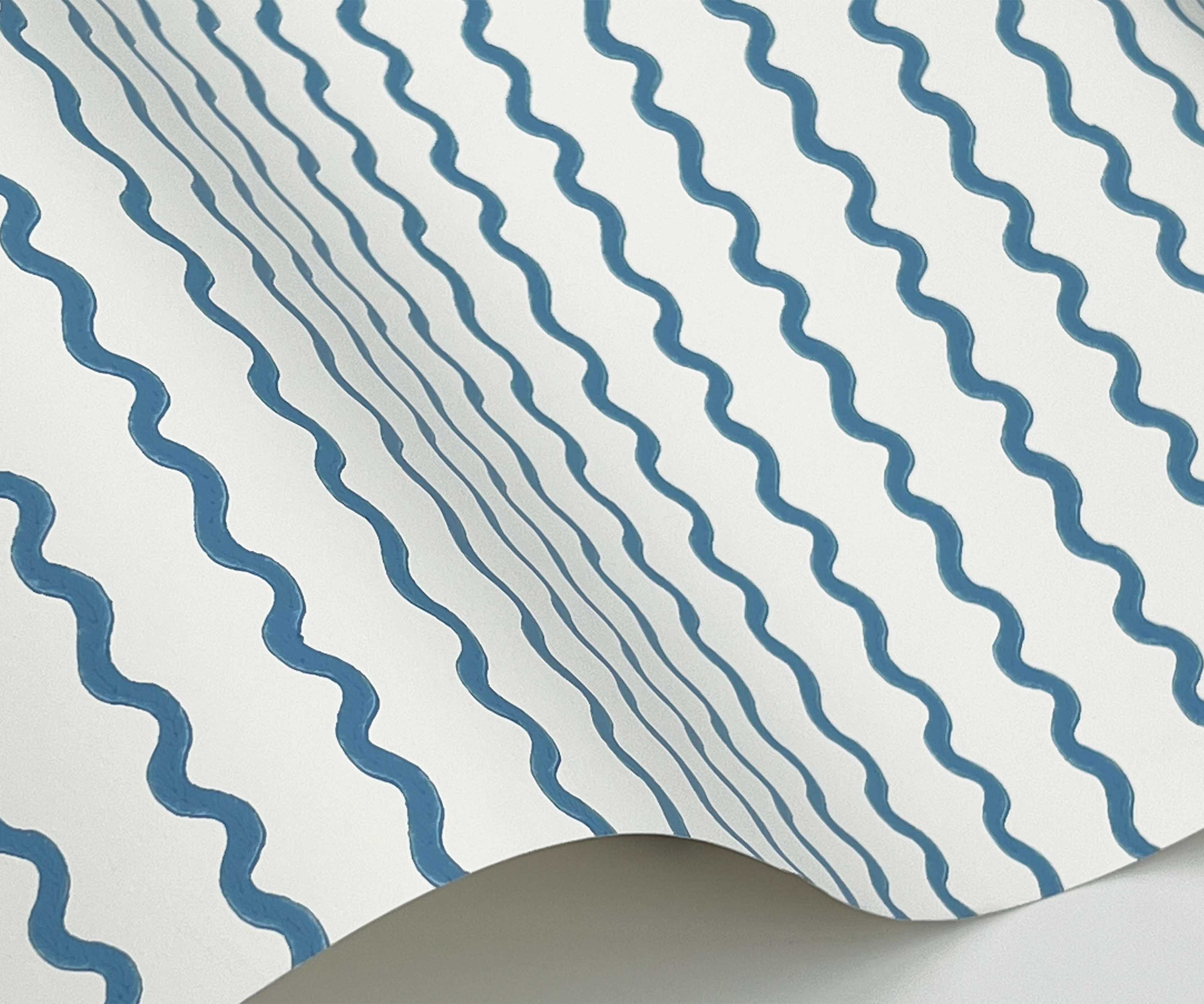 Rickrack Wallpaper Sample - Blue