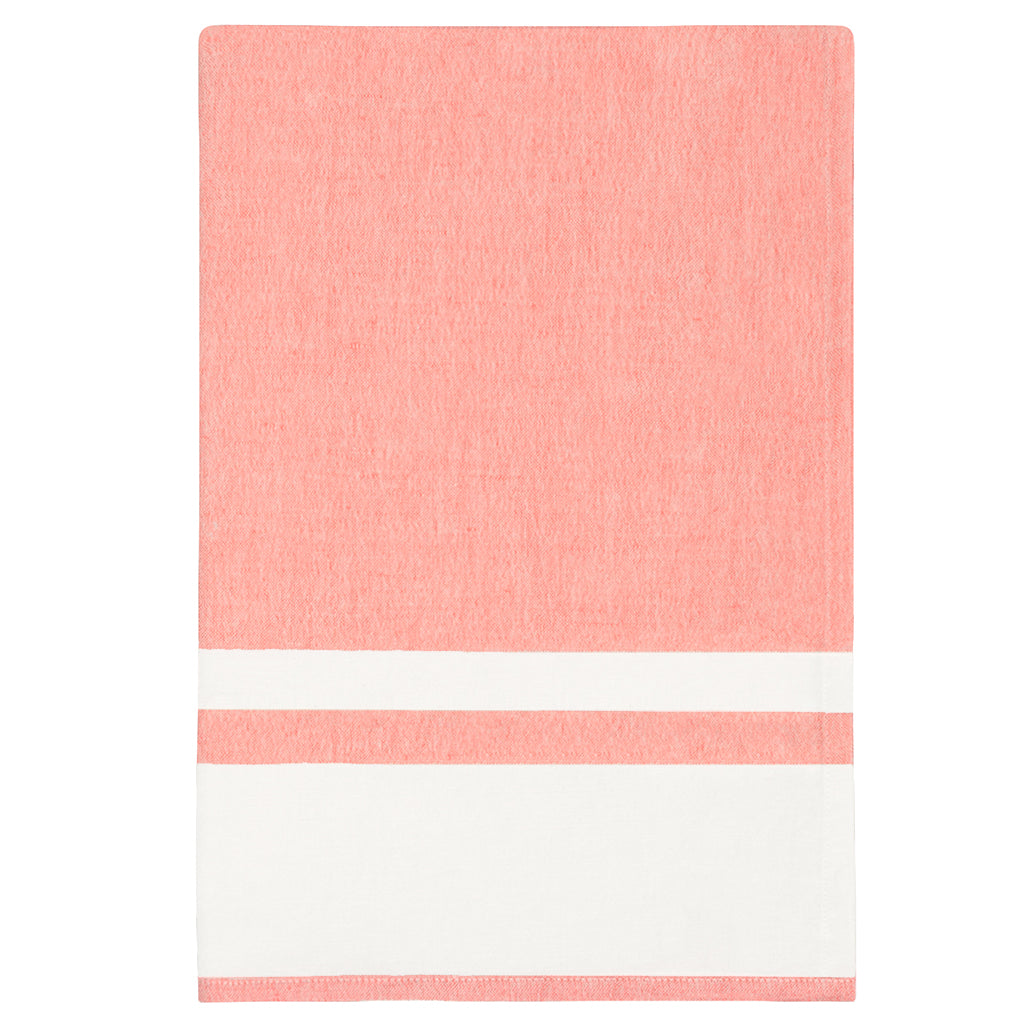 The Chambray Stripe Coral Tea Towel