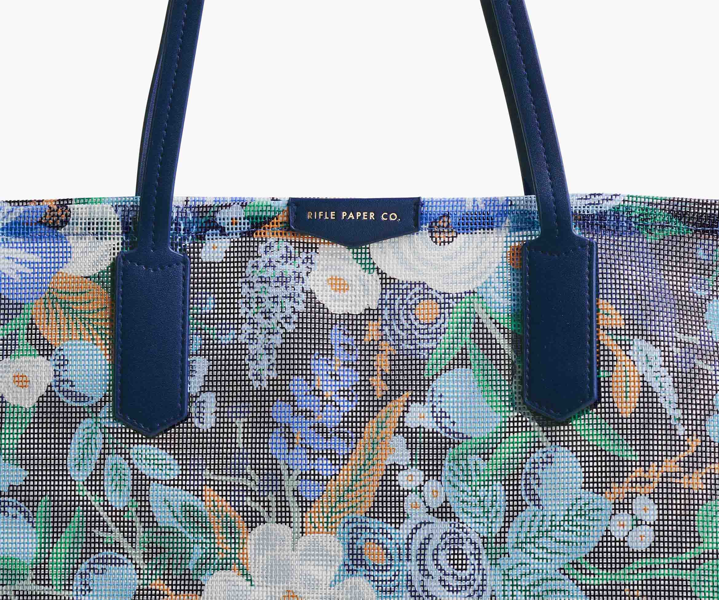 Mesh Tote and Pouch - Garden Party Blue