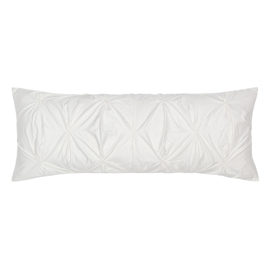 The Soft White Pintuck Extra Long Lumbar Throw Pillow