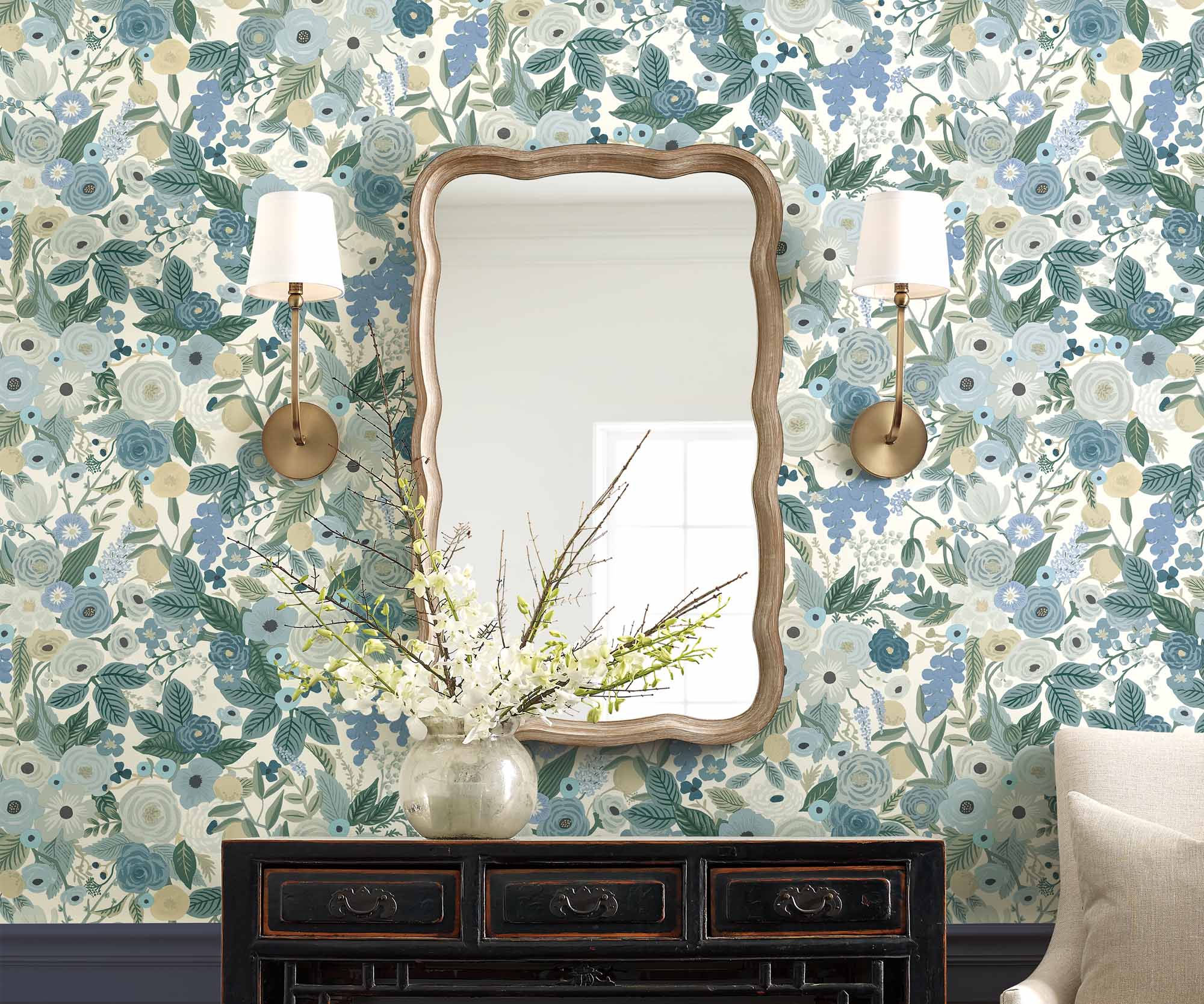 Garden Party Peel & Stick Wallpaper - Indigo Multi