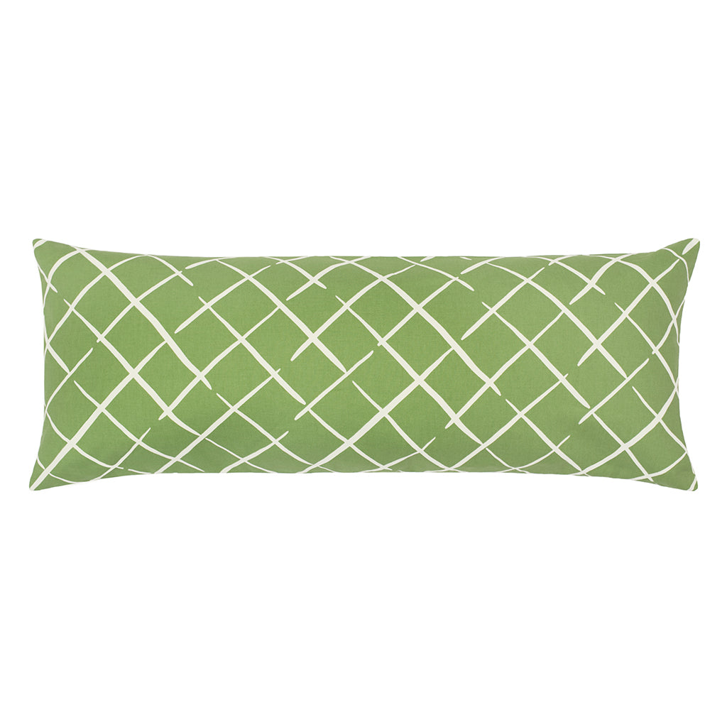 The Green Diamonds Extra Long Lumbar Throw Pillow