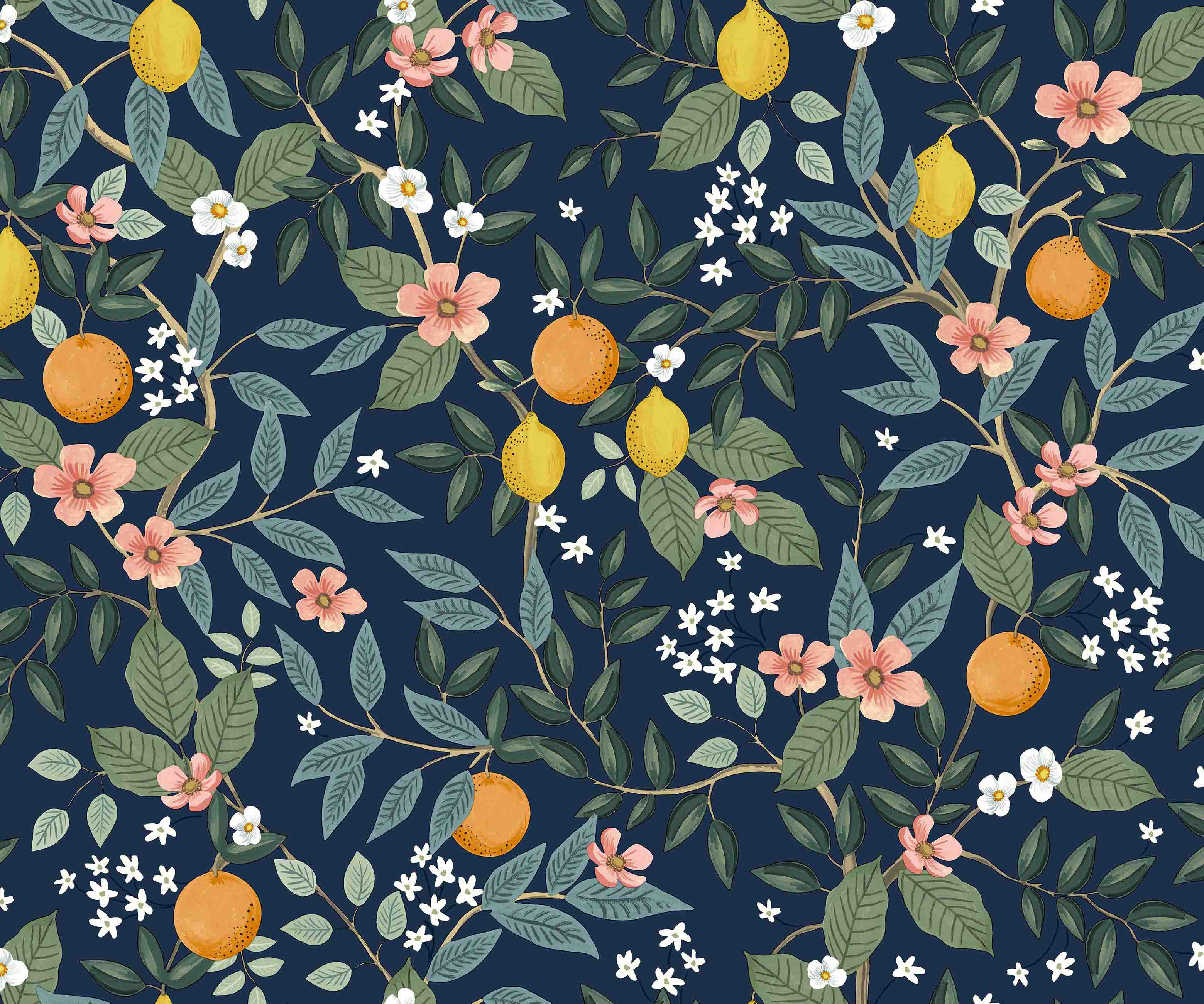 Citrus Grove Peel & Stick Wallpaper - Navy