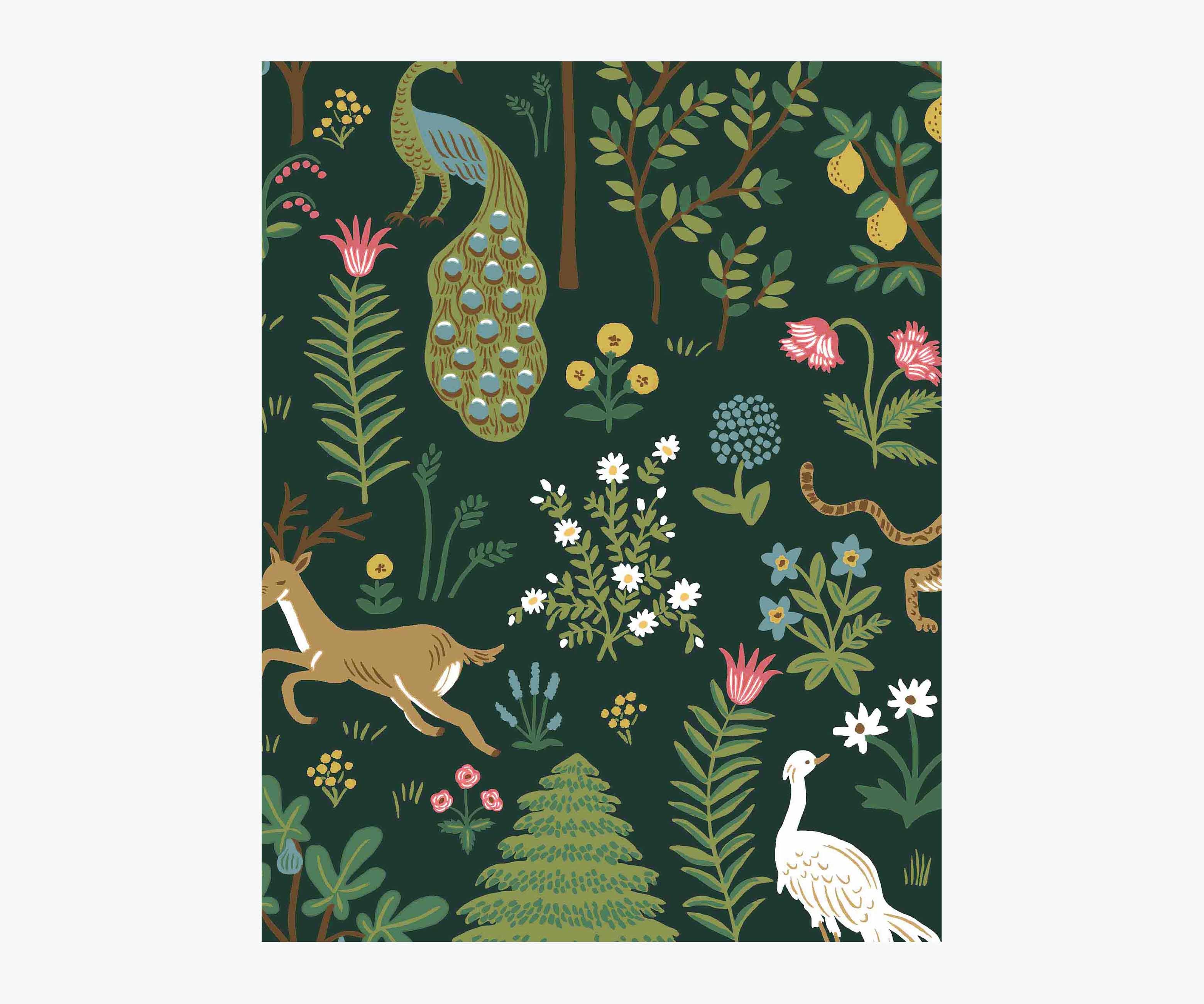 Menagerie Wallpaper Sample - Emerald