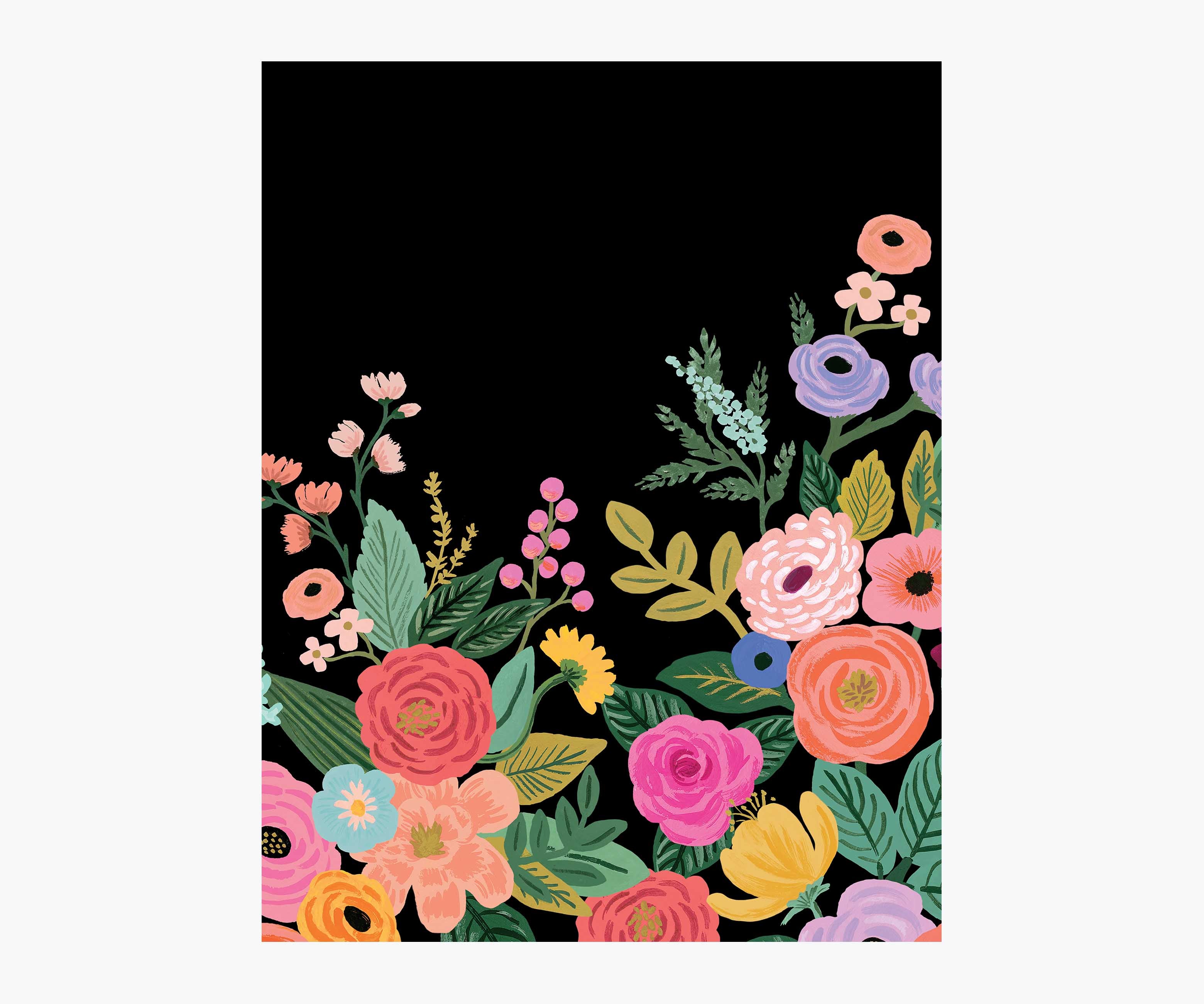 Garden Party Wallpaper Mural Sample - Black