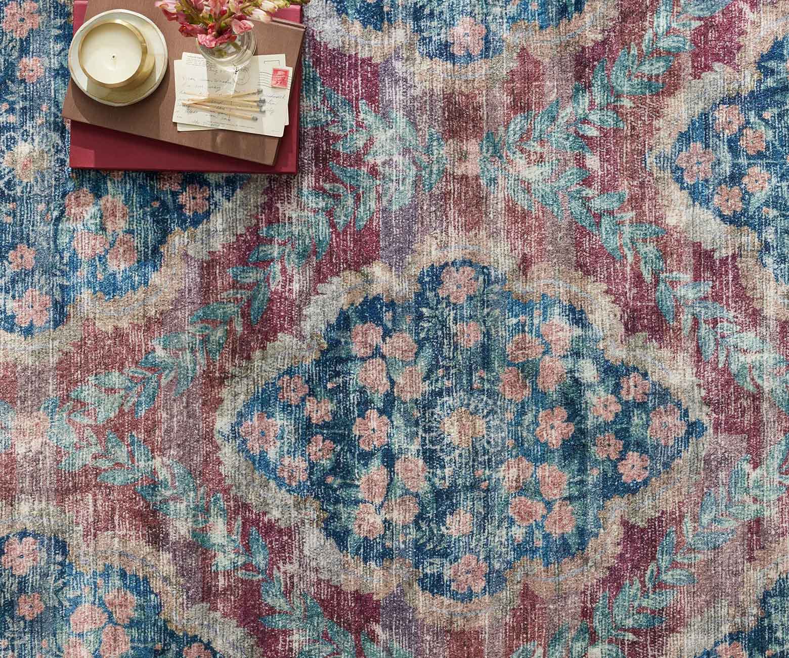 Courtyard Chateau Printed Rug - Red