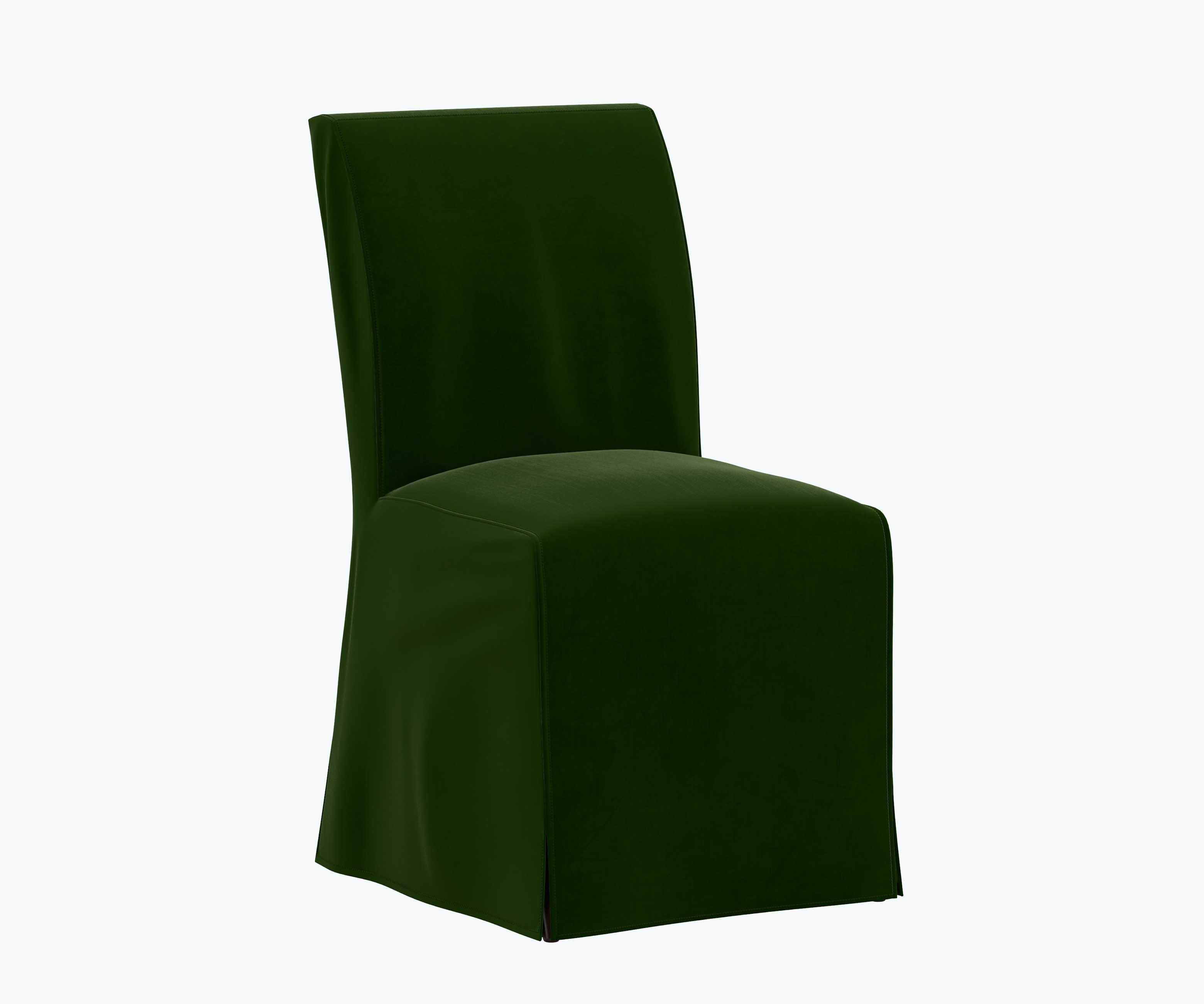 Frances Slipcover Dining Chair - Emerald Velvet