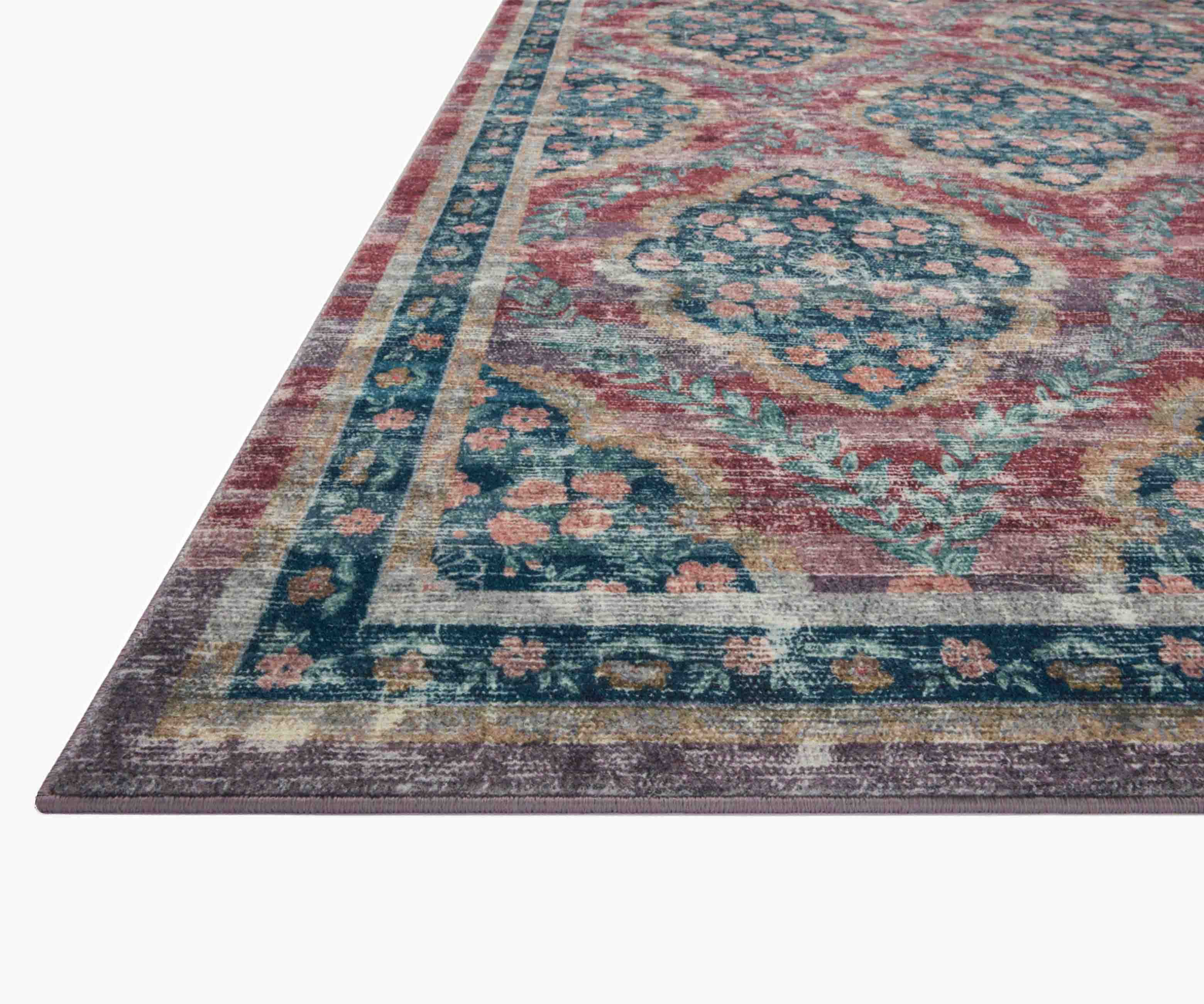 Courtyard Chateau Printed Rug - Red