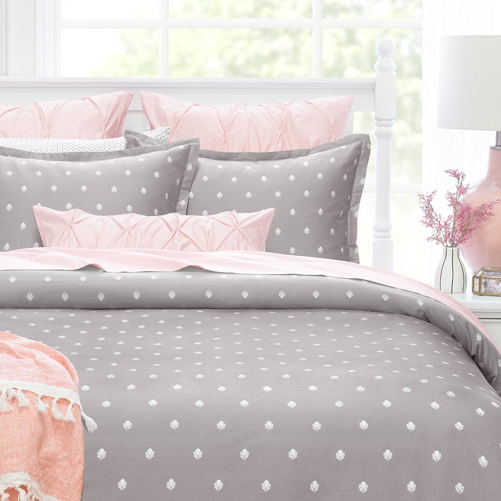 Grey Flora Duvet Cover