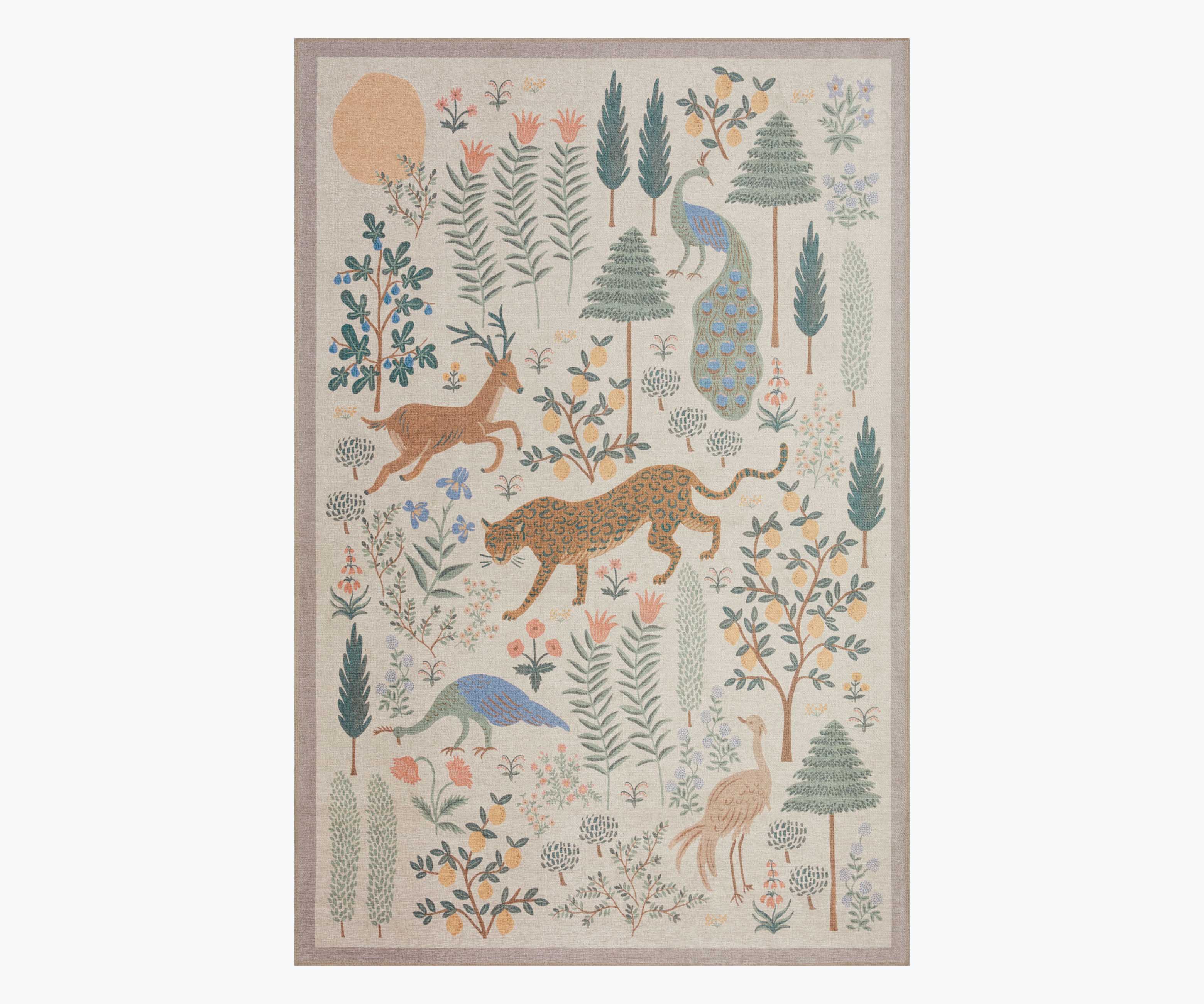 Menagerie Les Fauves Printed Rug - Cream