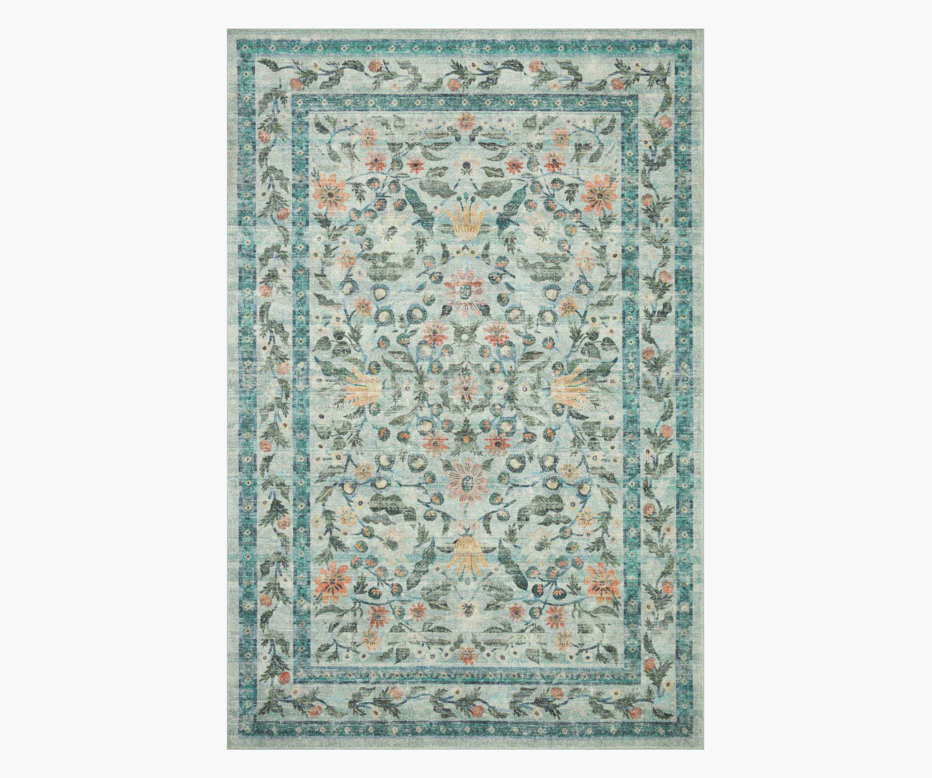 Courtyard Eve Printed Rug - Sage