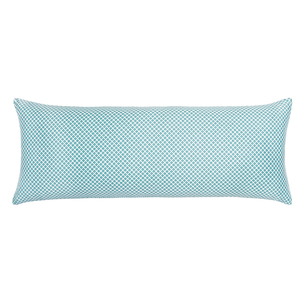 The Turquoise Diamonds Extra Long Lumbar Throw Pillow