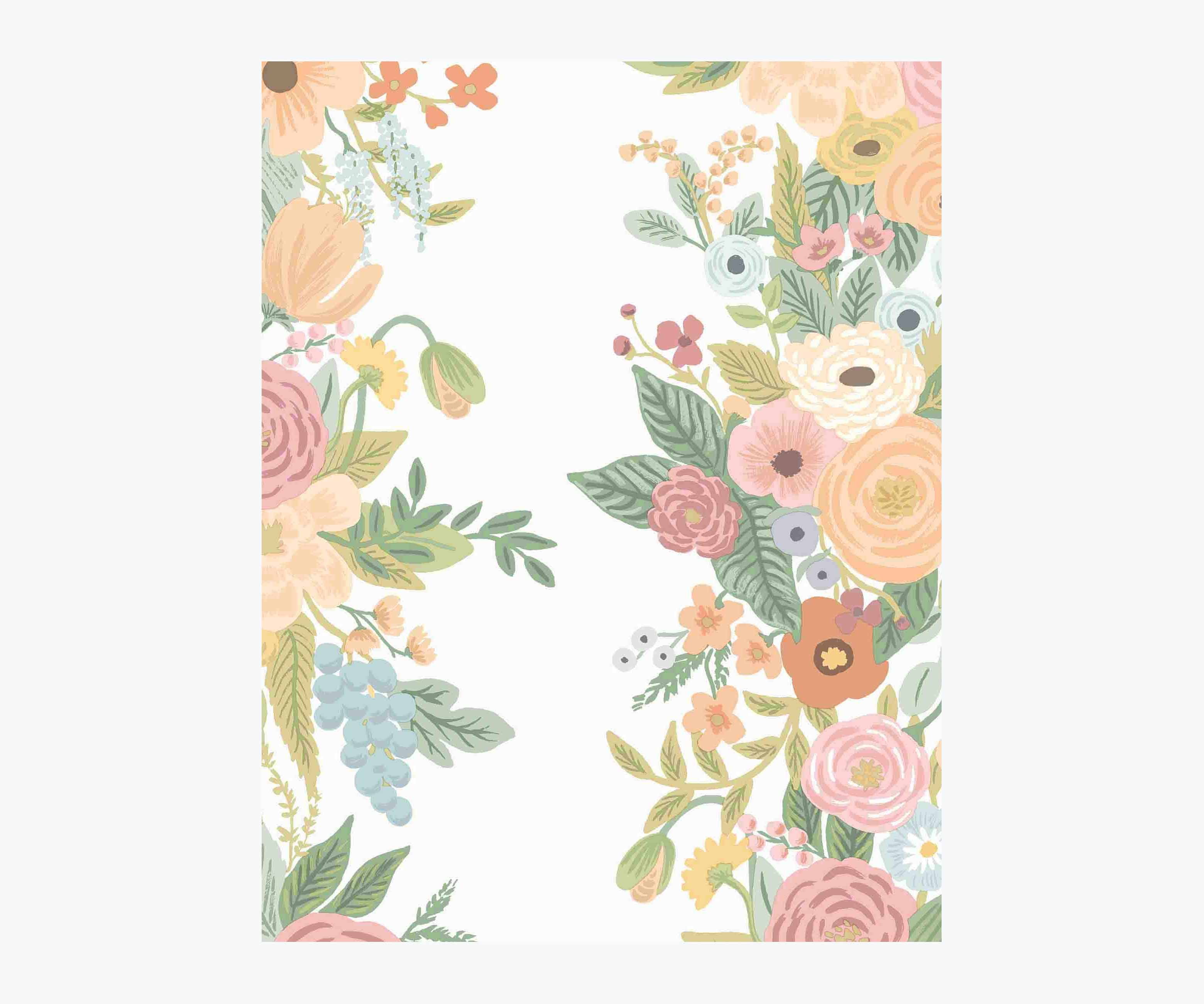 Garden Party Trellis Wallpaper Sample - Pastel Multi