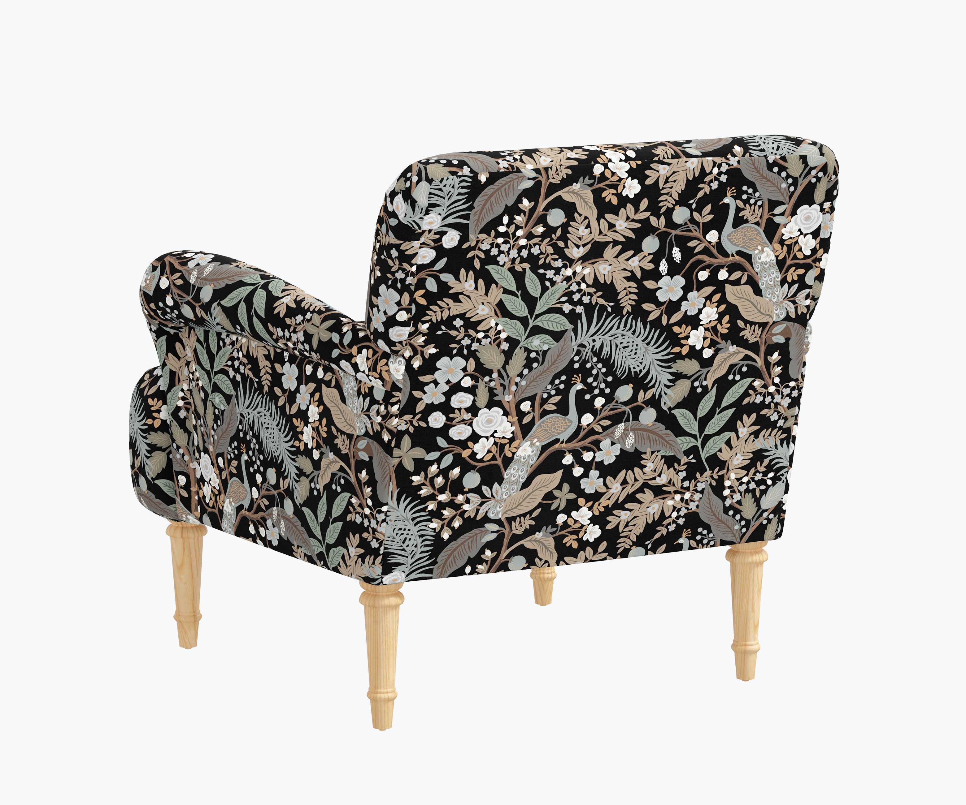 Bristol Armchair - Peacock Garden Black