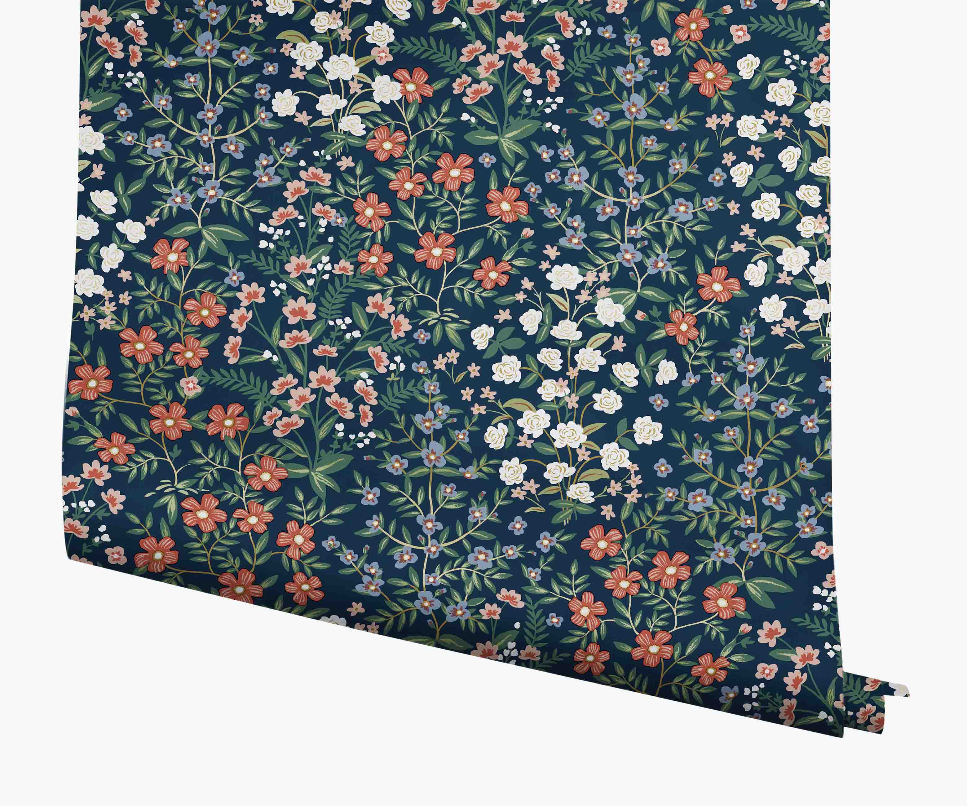 Wildwood Garden Wallpaper - Navy