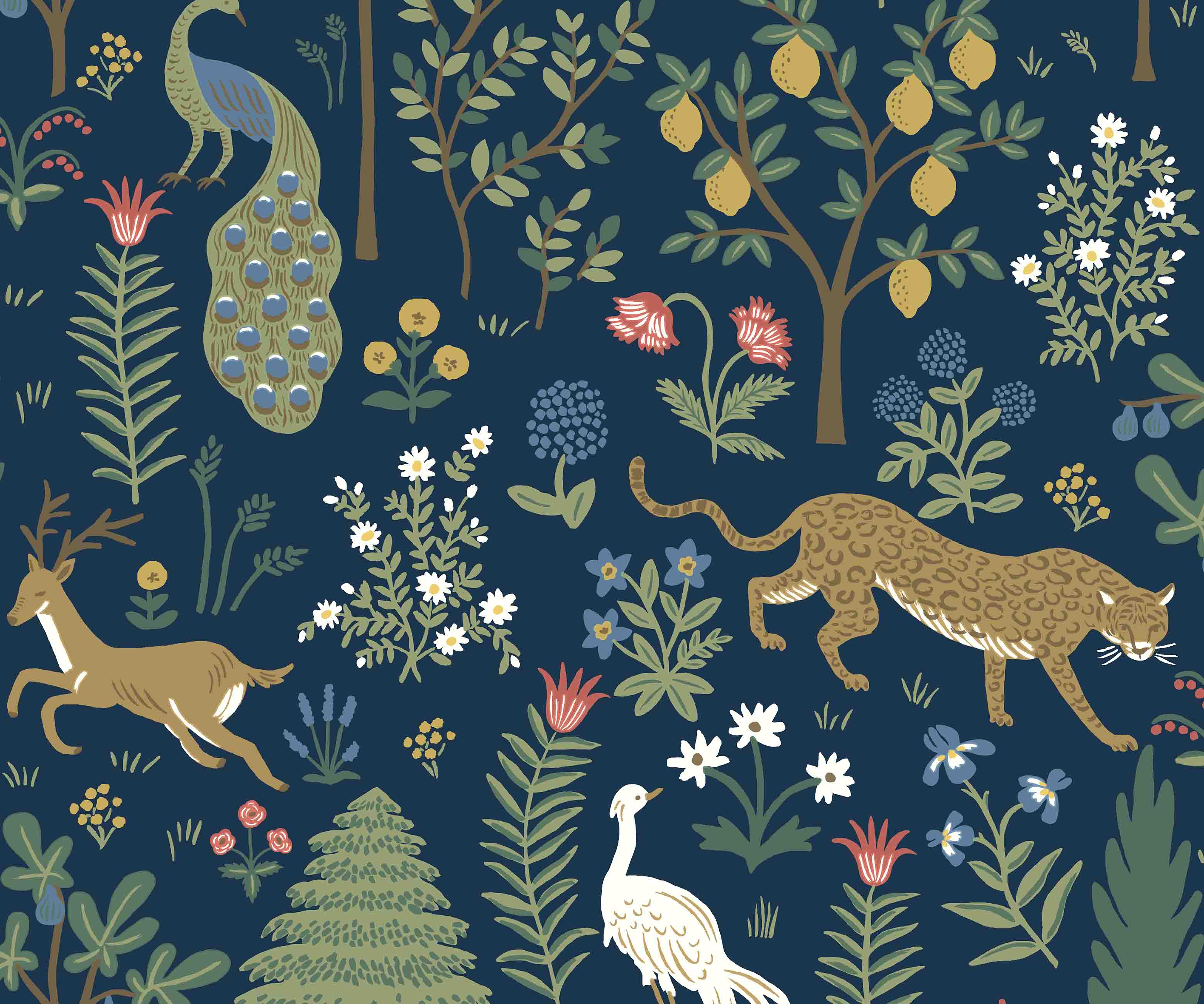 Menagerie Wallpaper - Navy