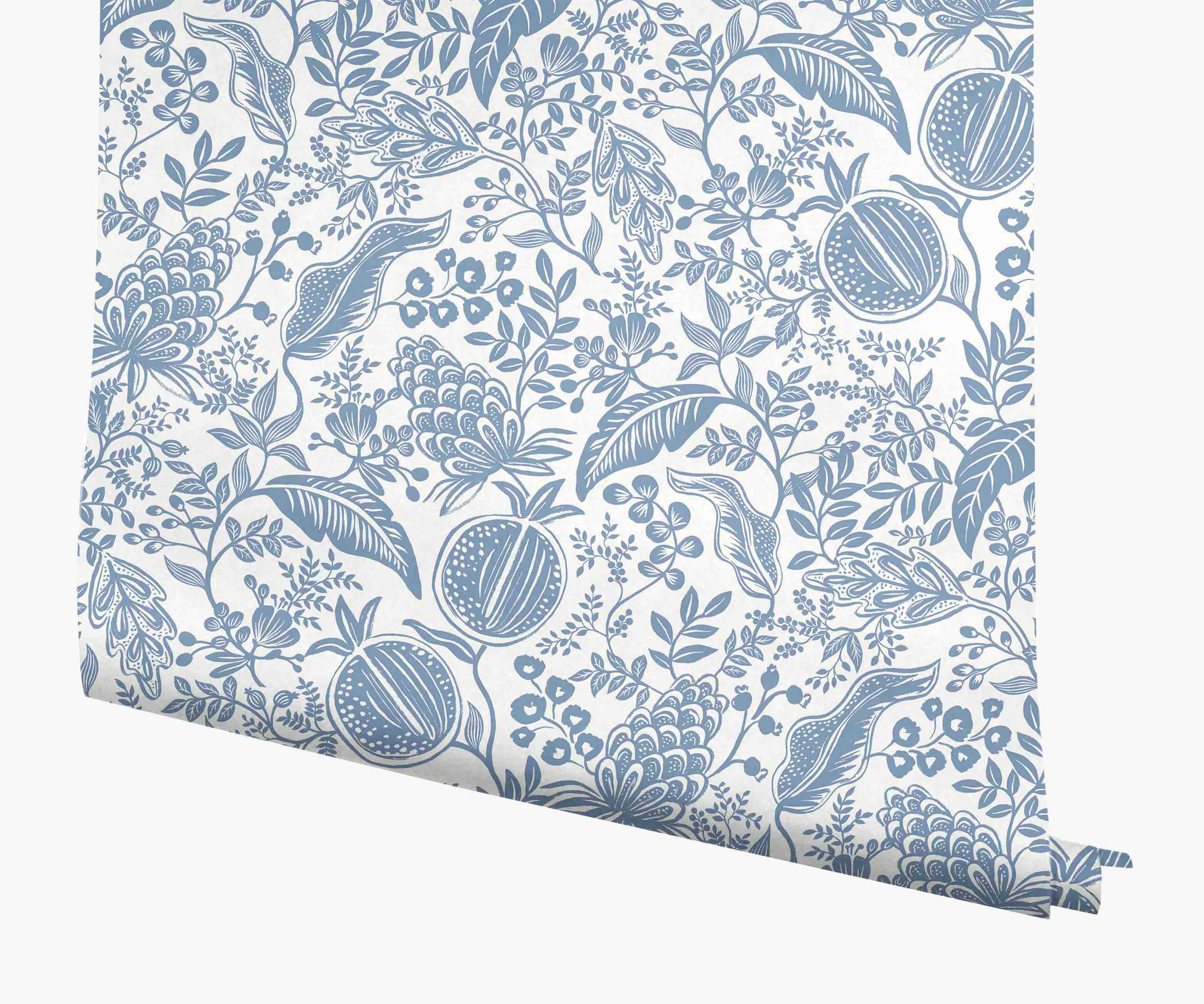 Pomegranate Wallpaper - White & Blue