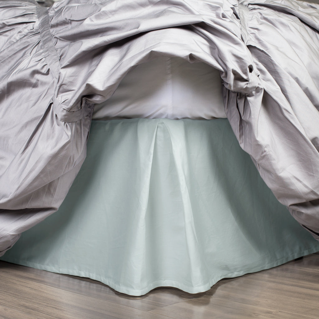 Porcelain Green Pleated Bed Skirt