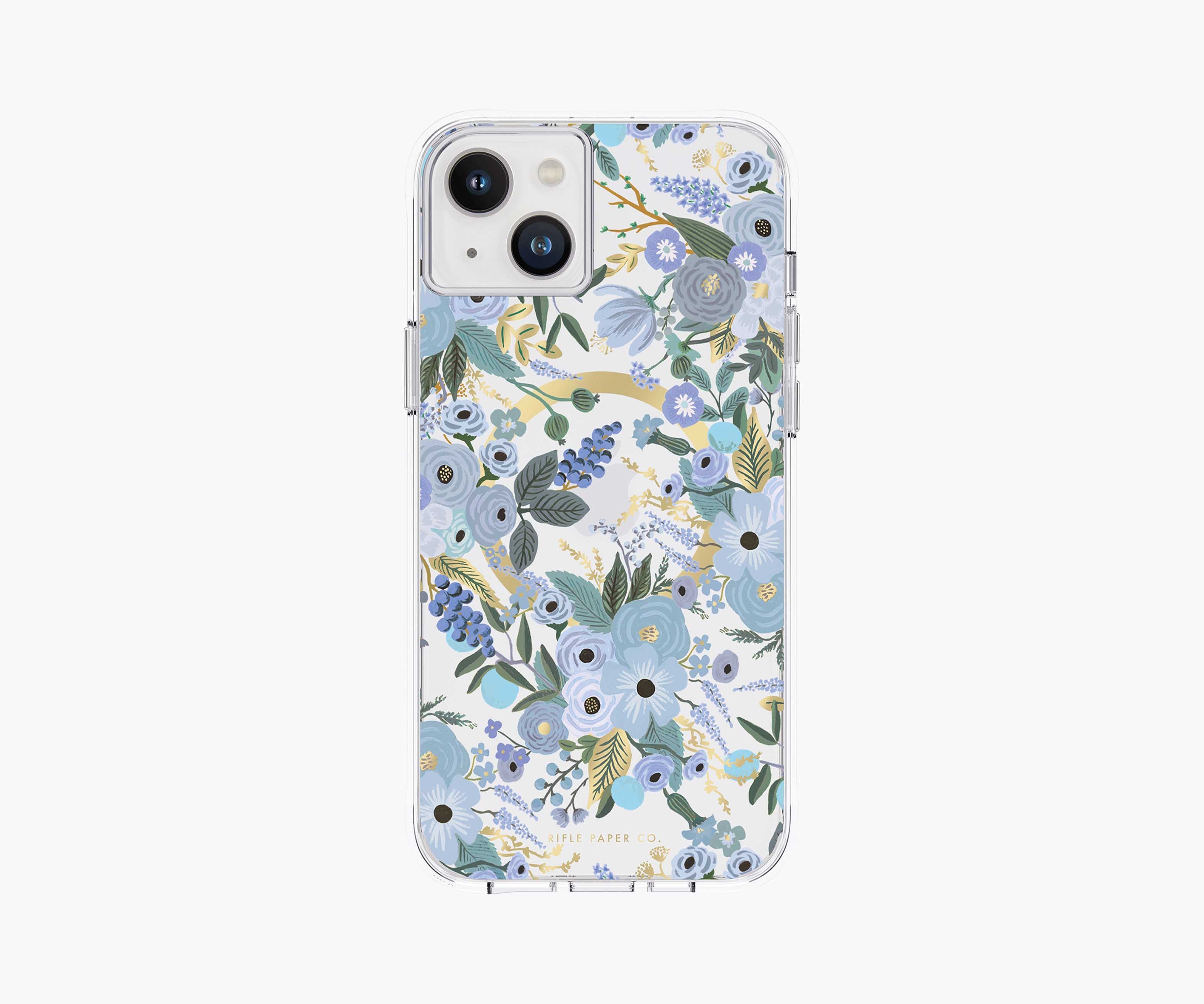 iPhone 14 Plus MagSafe Case - Clear Garden Party Blue