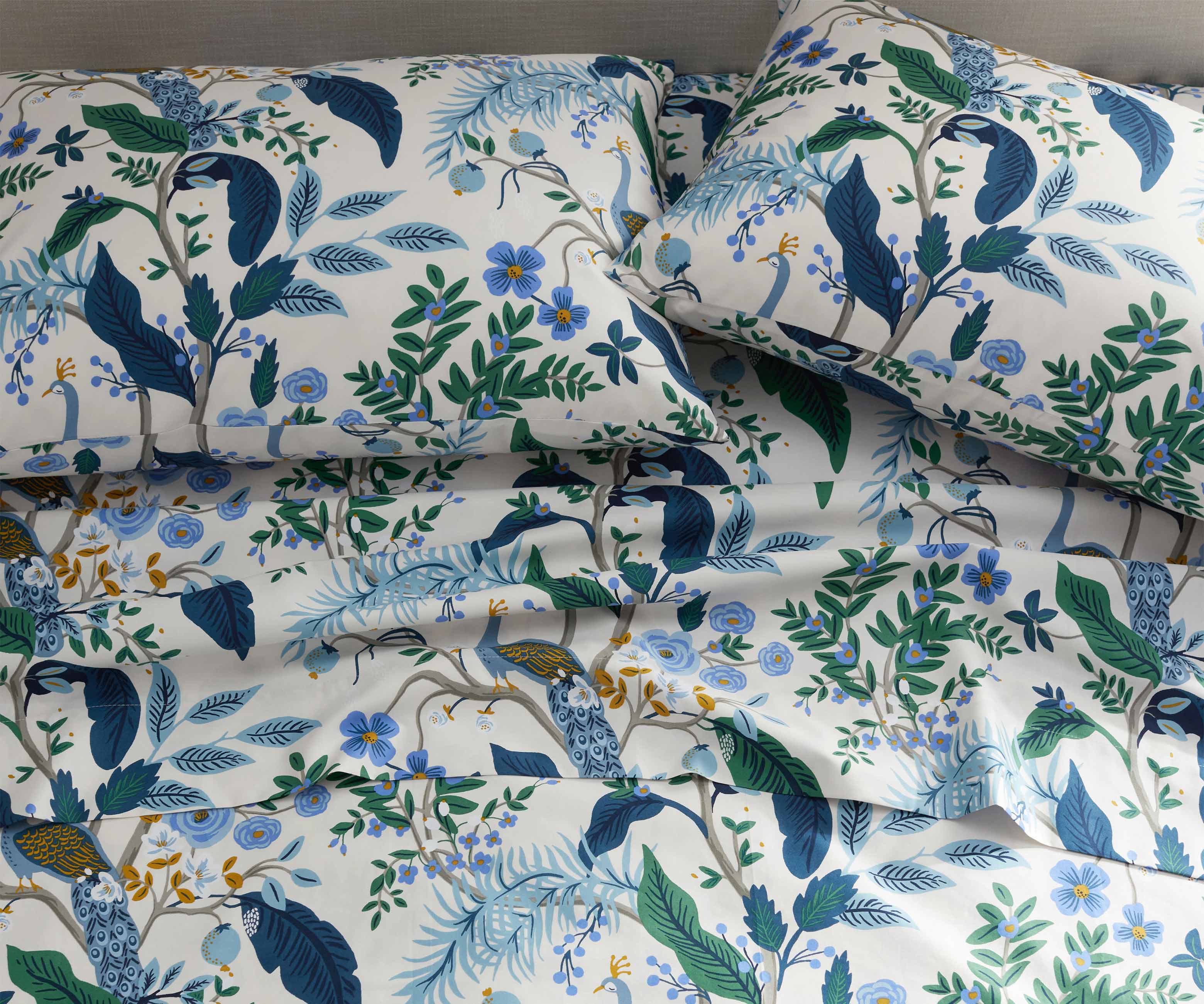 Sateen Fitted Sheet - Peacock Ivory