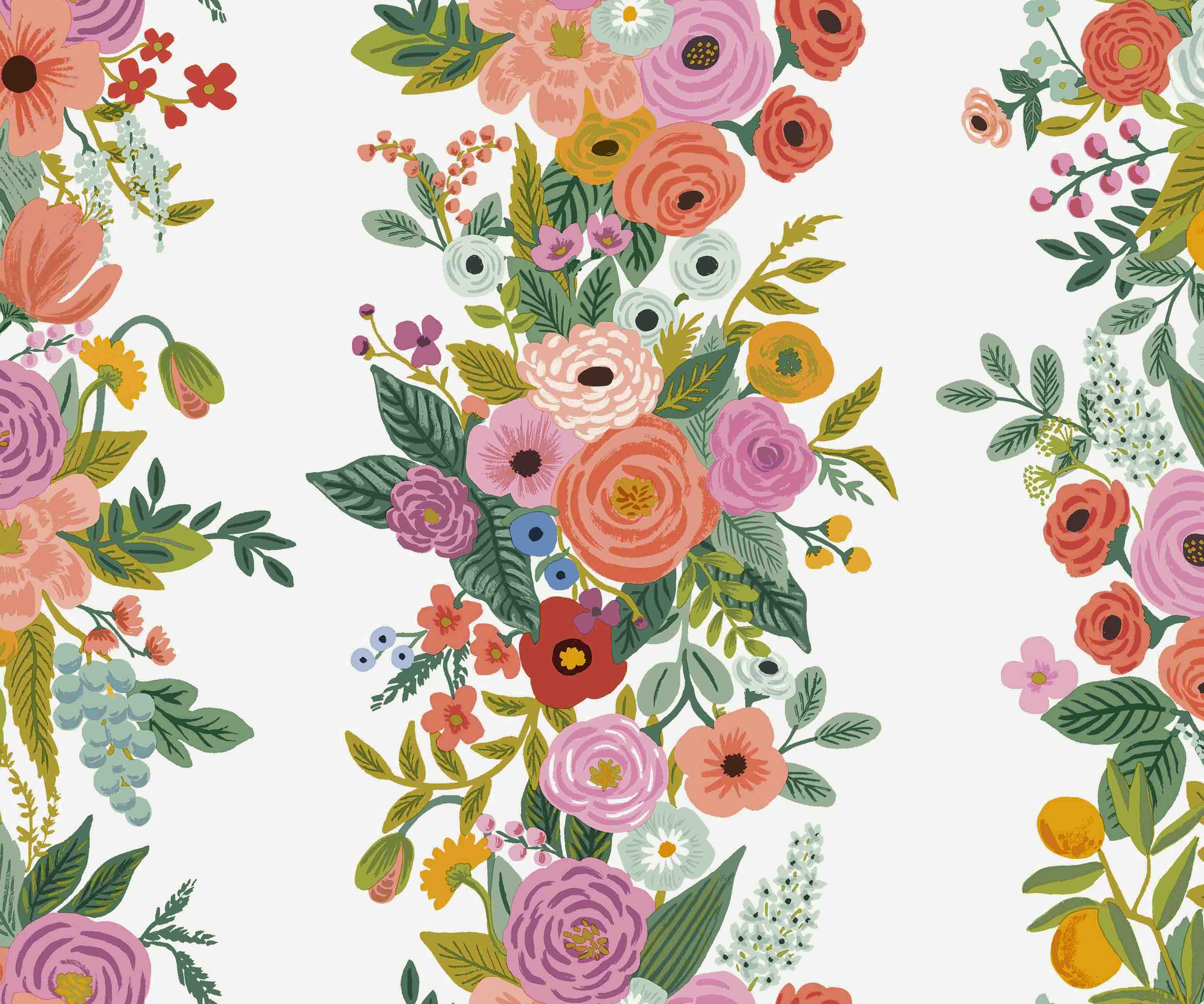 Garden Party Trellis Wallpaper - Rose Multi