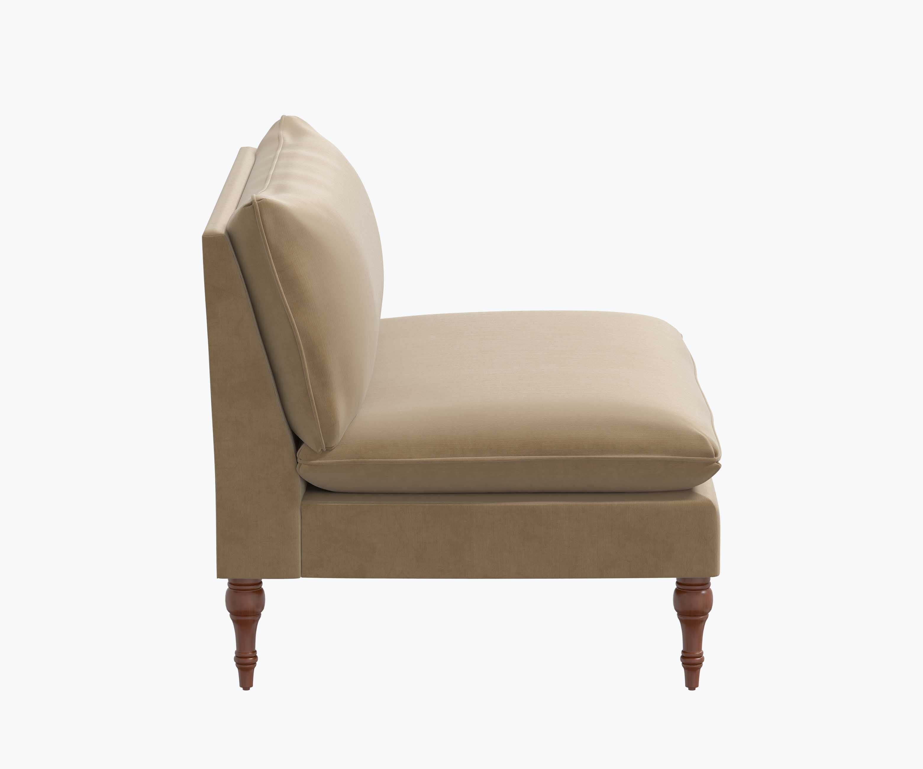 Louie Settee - Walnut Velvet