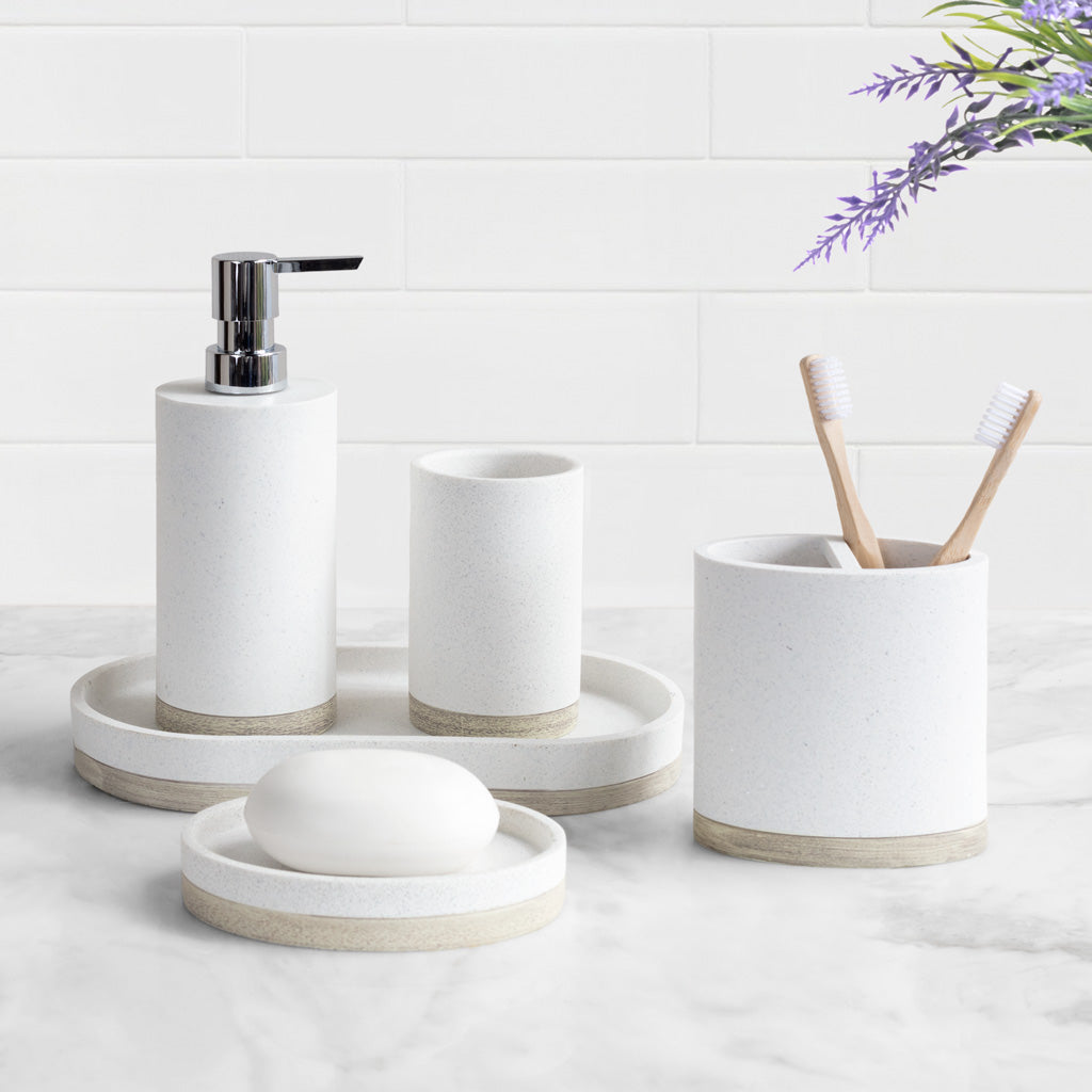 The Rustic Grey Toned Bath Accessories - Toothbrush Holder